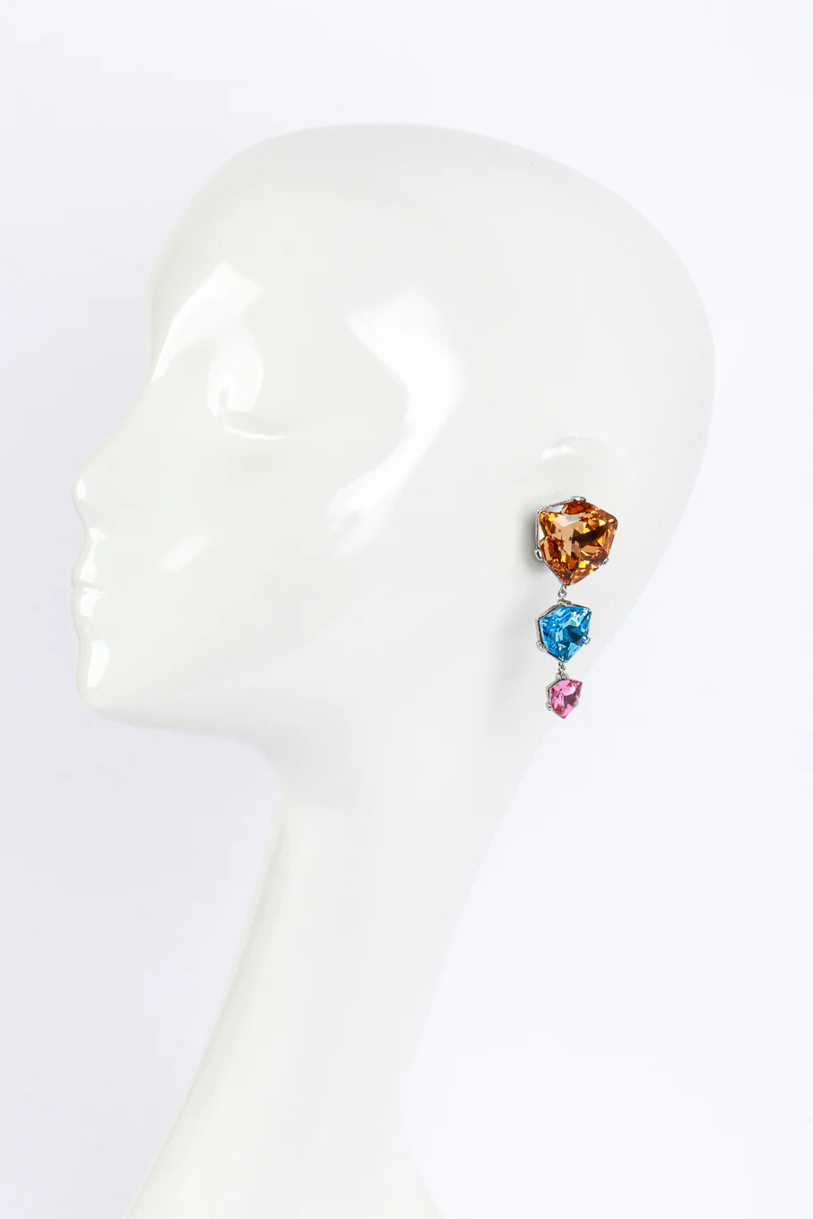 Color Block Gem Drop Earrings - Image 2