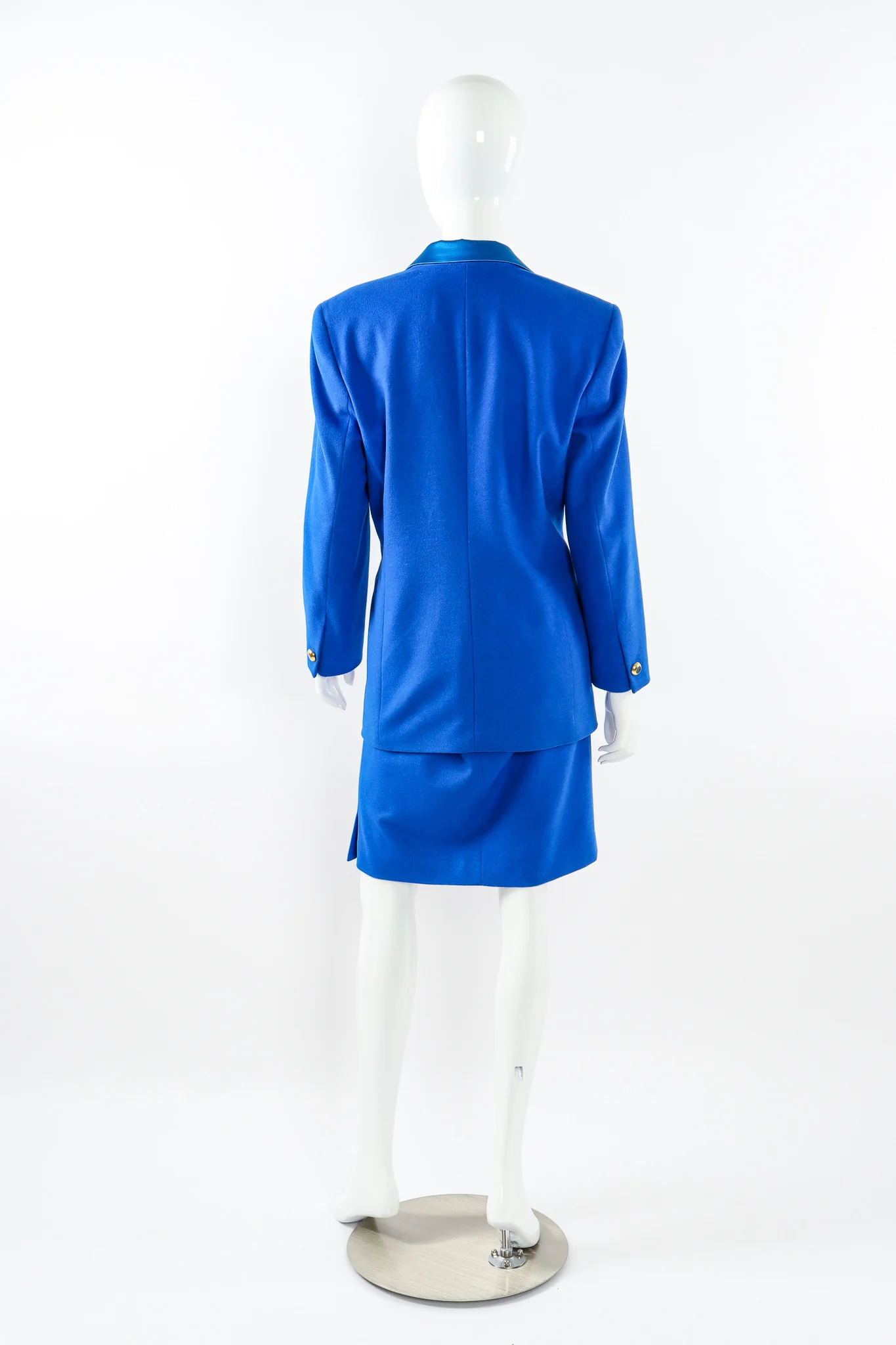 Satin Contrast Blazer & Skirt Set - Image 3