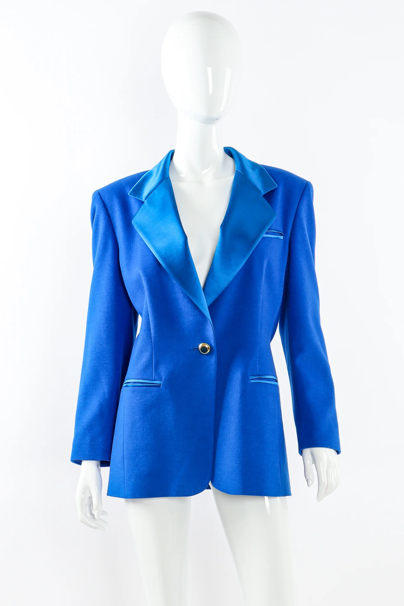 Satin Contrast Blazer & Skirt Set - Image 4