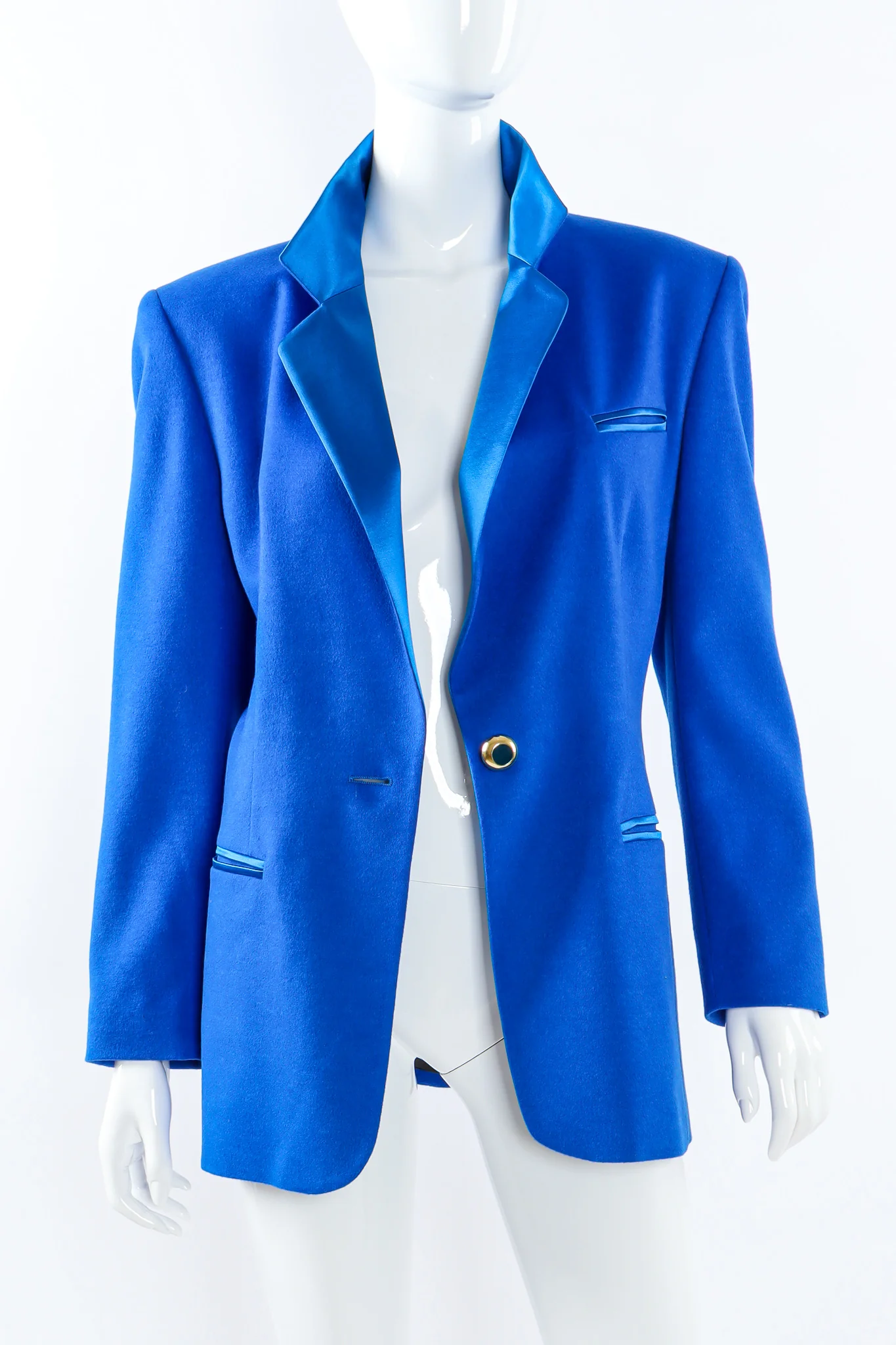 Satin Contrast Blazer & Skirt Set - Image 7
