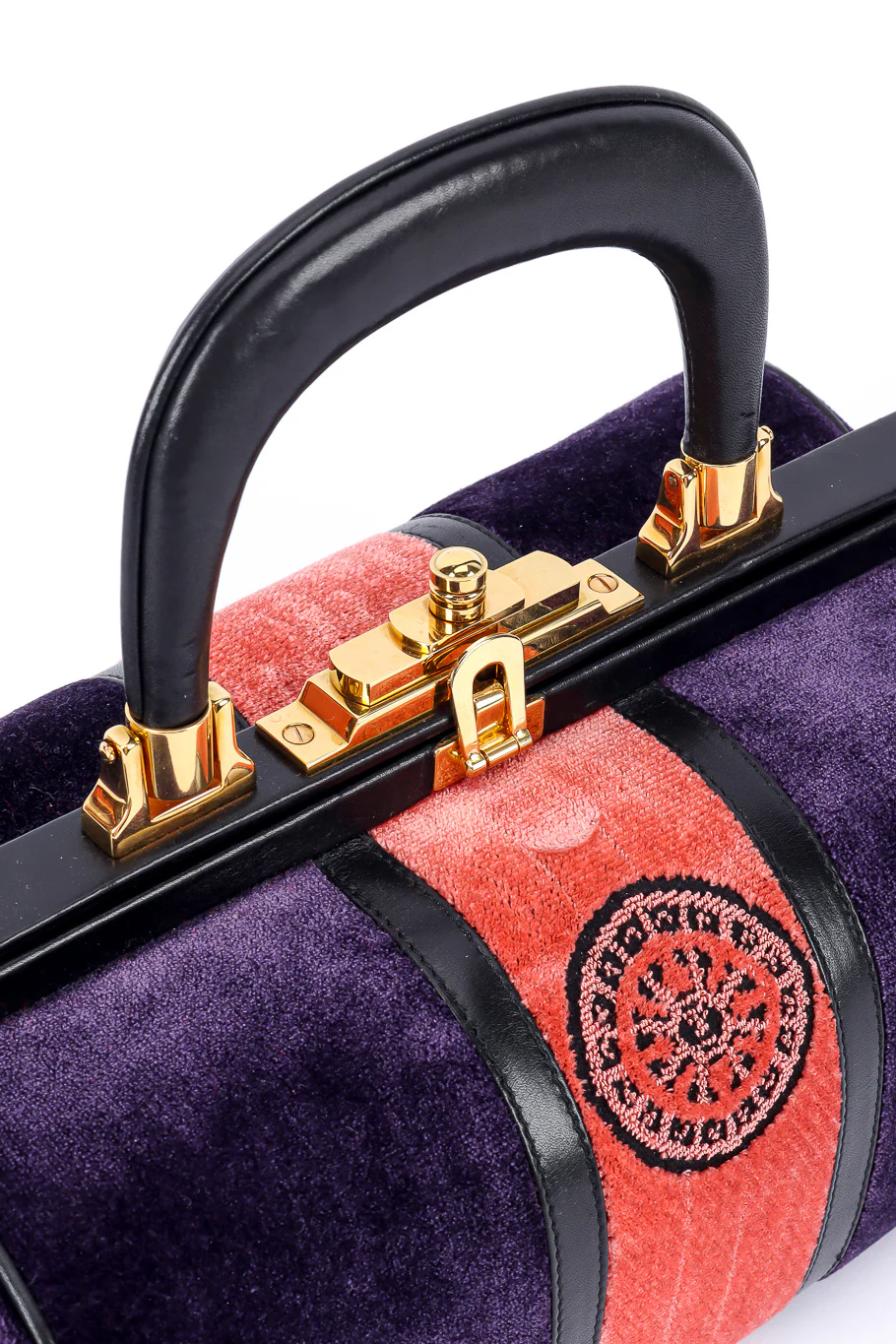 Colorblock Velvet Frame Bag - Image 4