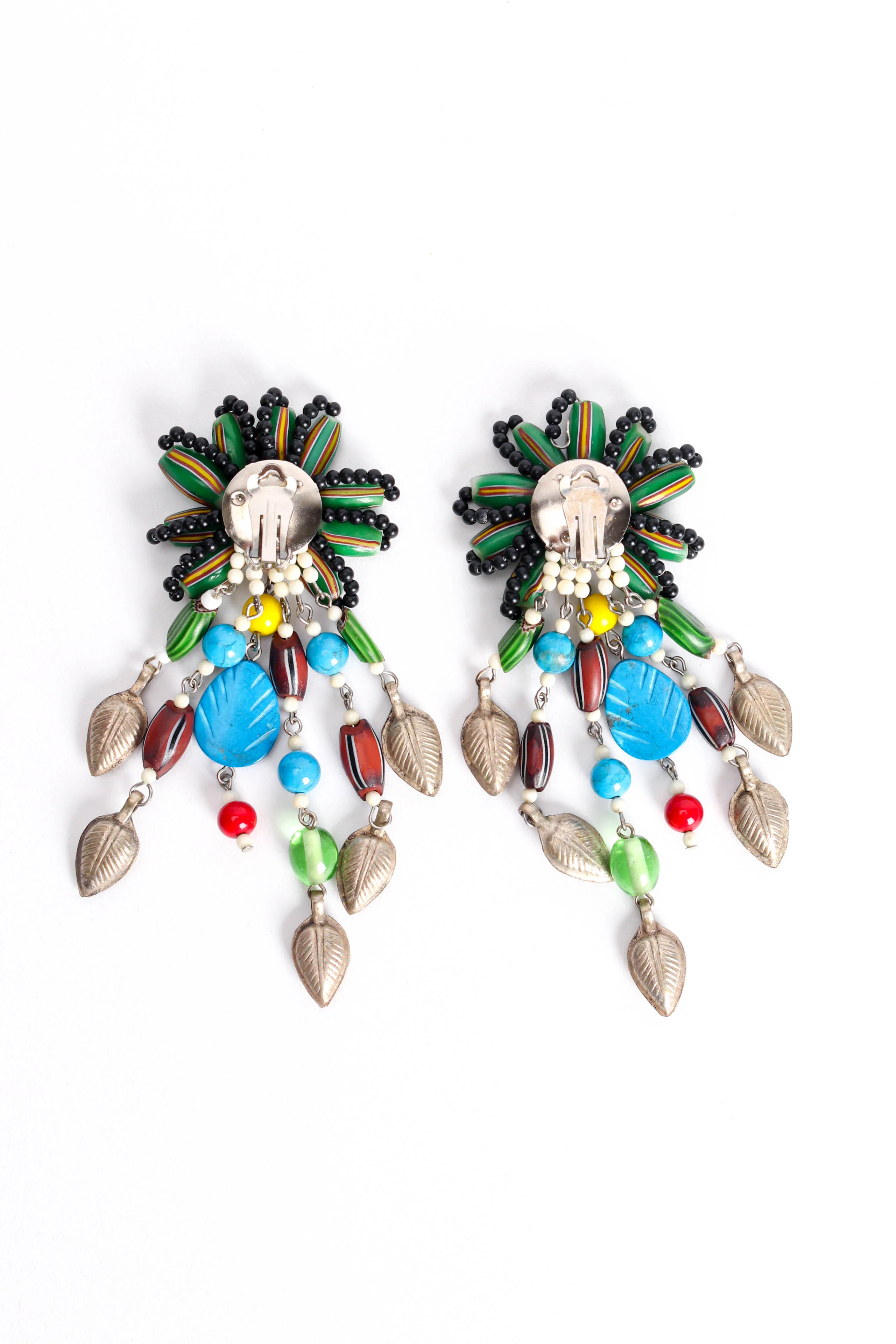 Millefiori Bead Flower Earrings - Image 7