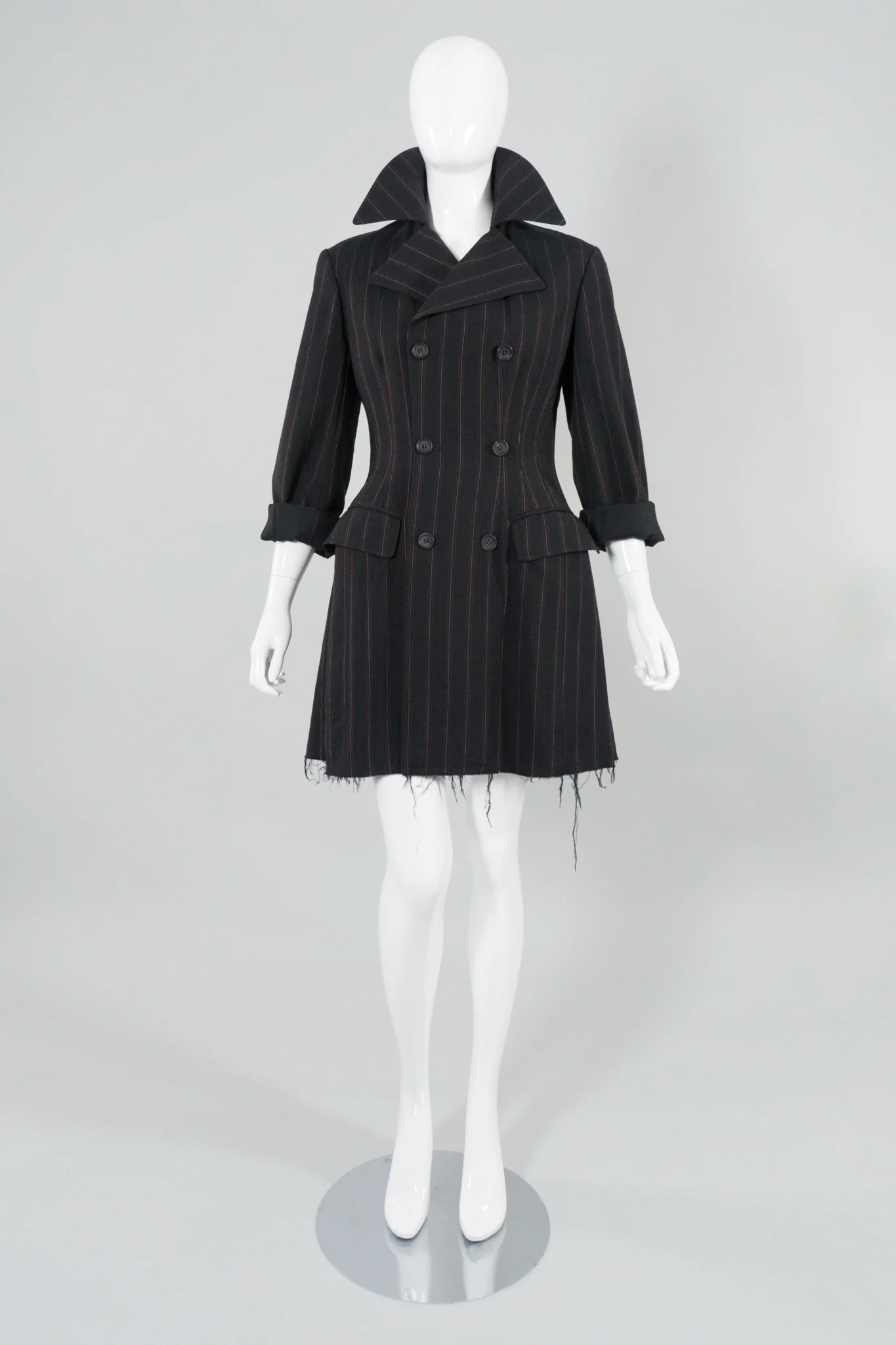 Comme des Garçons Pinstripe Back Vent Jacket - Image 2