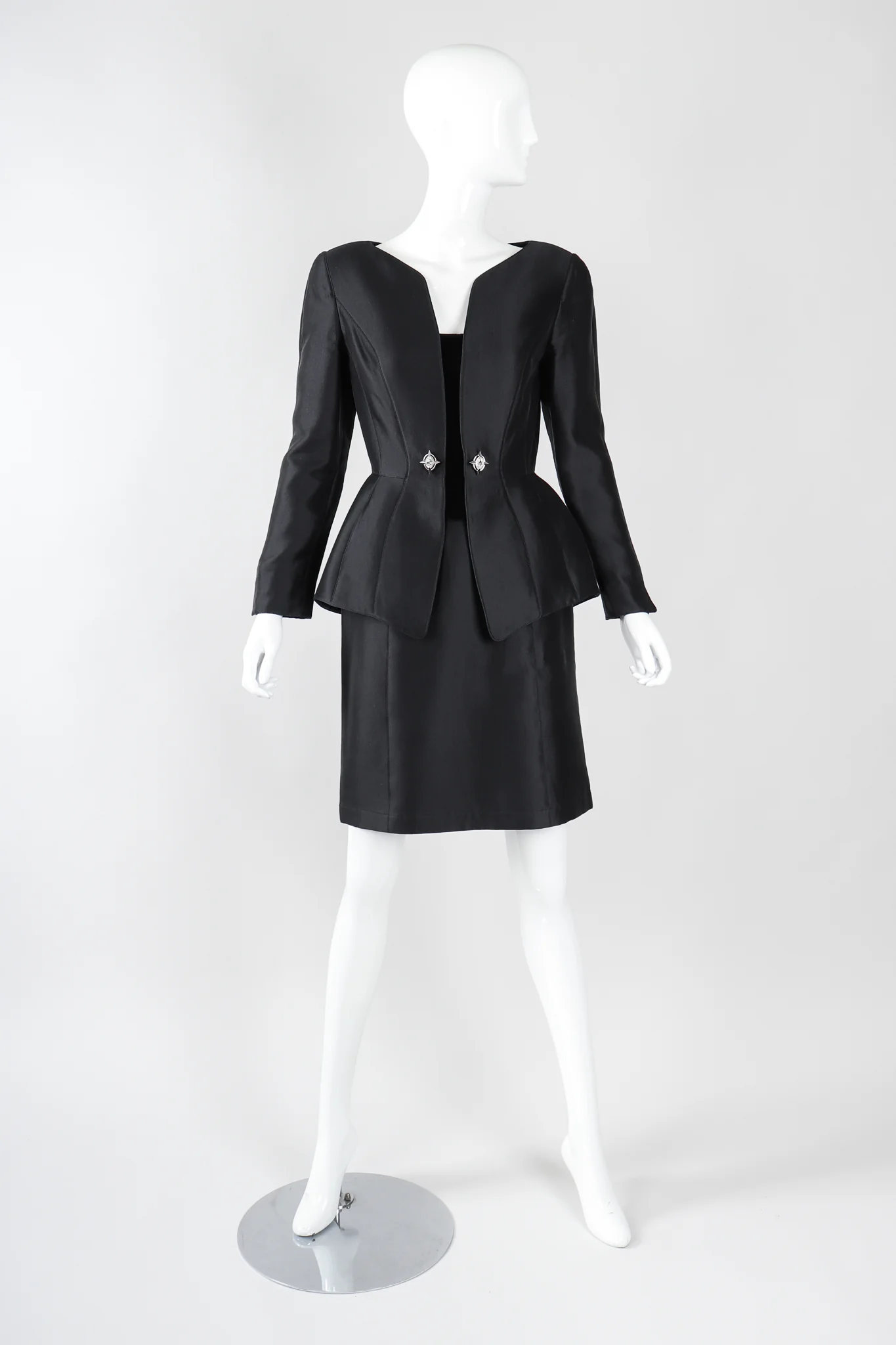 Contoured Peplum Jacket & Skirt Set - Image 2