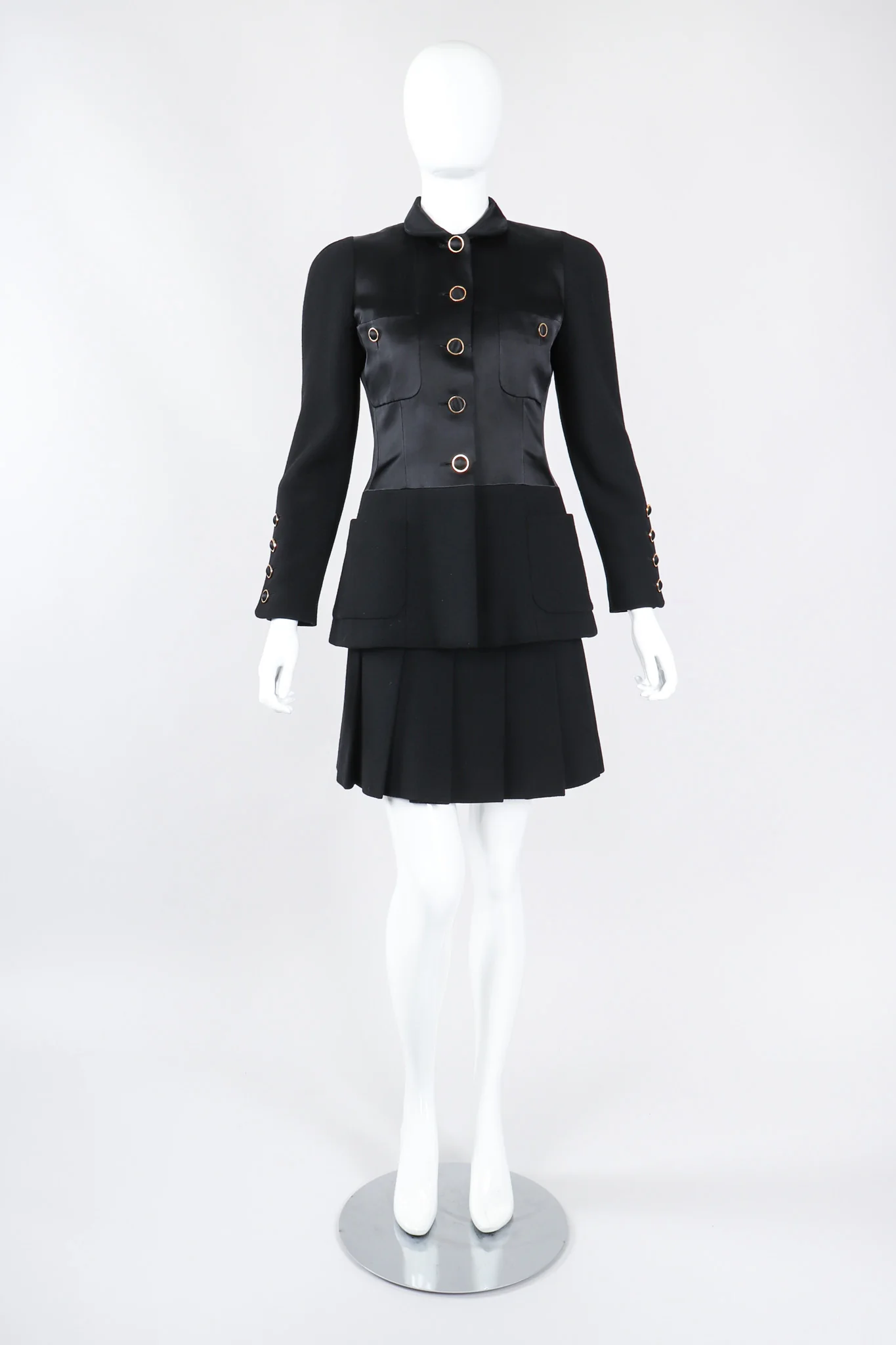 Contrast Jacket & Pleated Skirt Set - Image 3