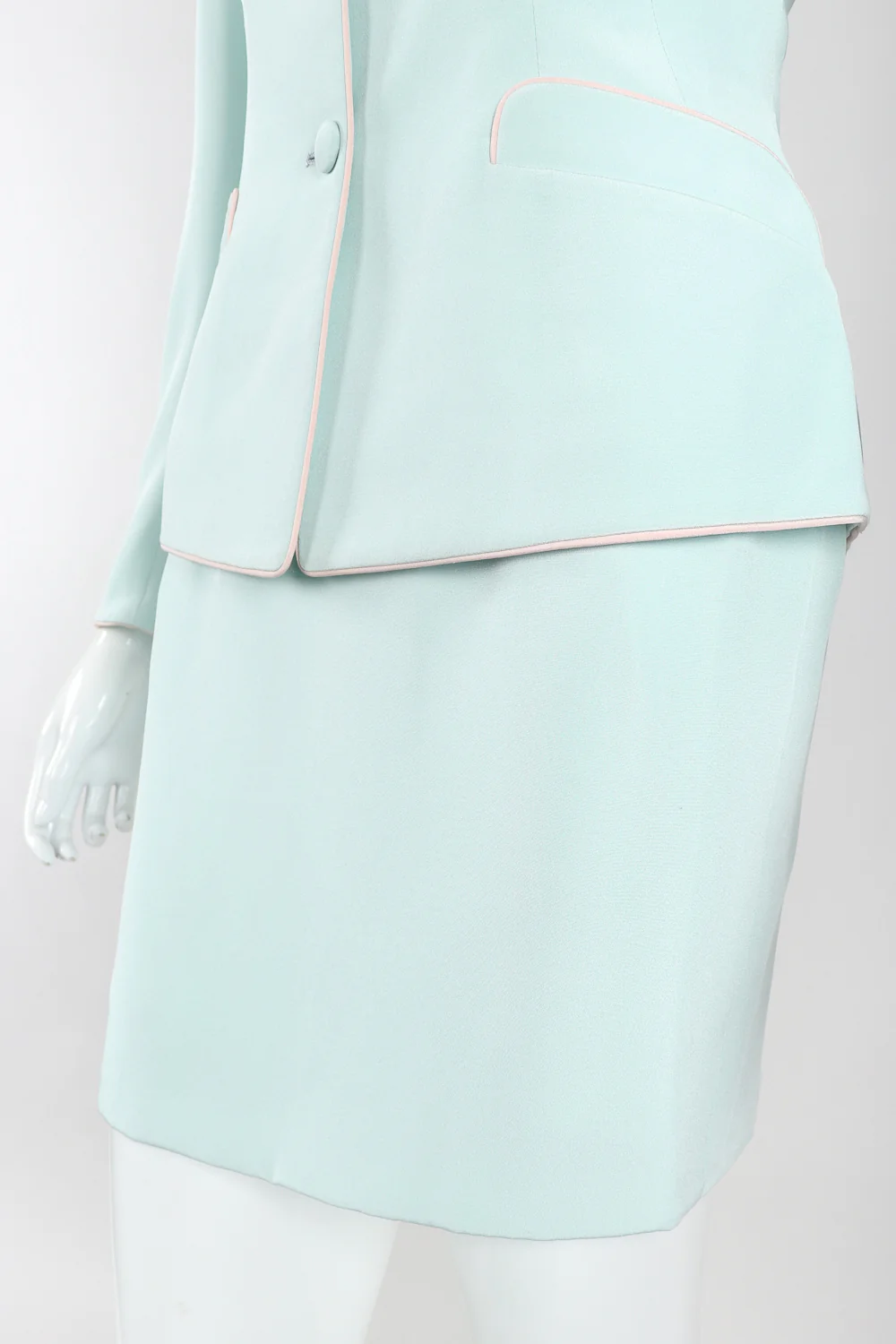 Silk Piped Pajama Jacket & Skirt Set - Image 7