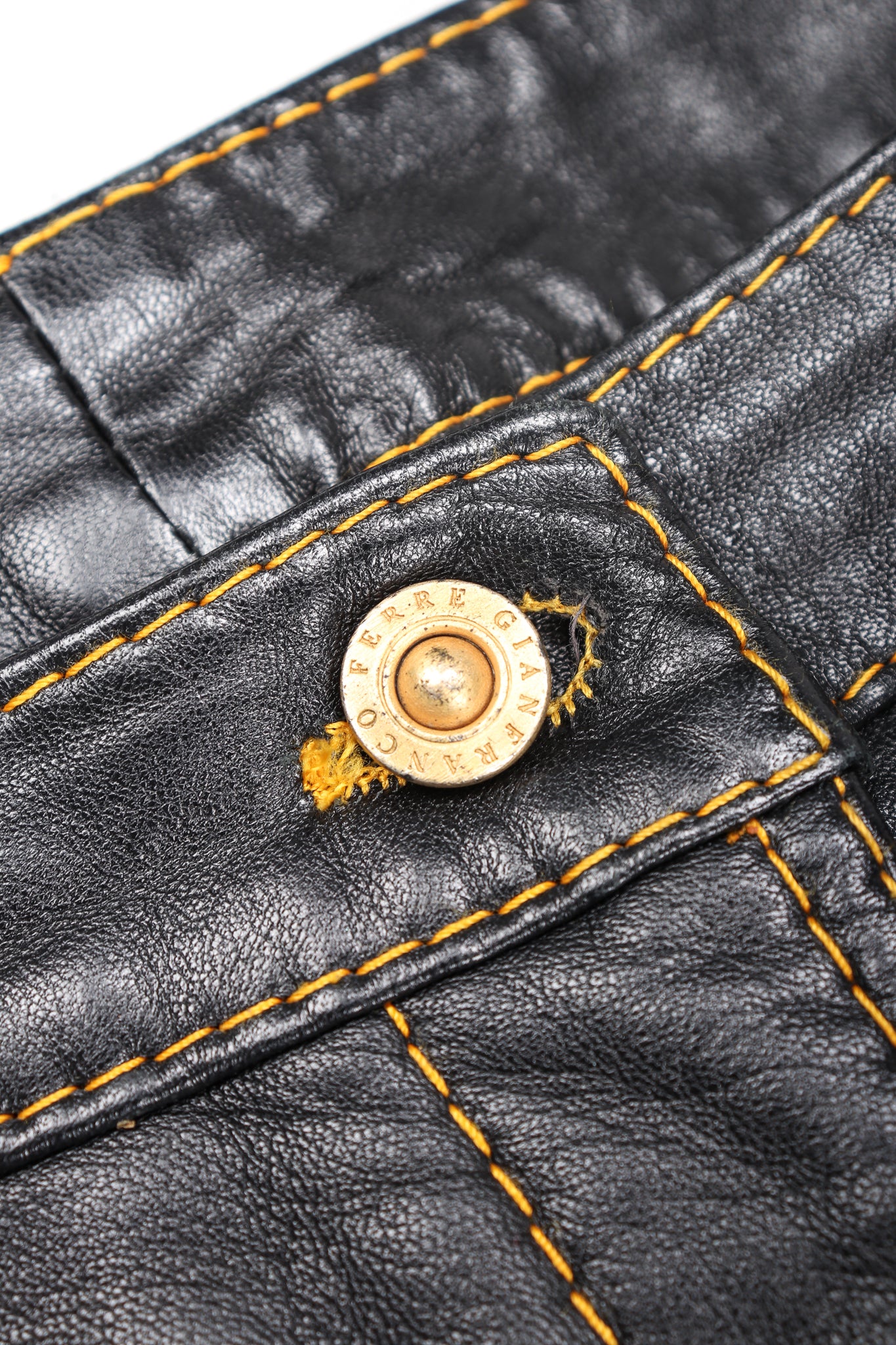 Contrast Stitch Leather Jean - Image 7