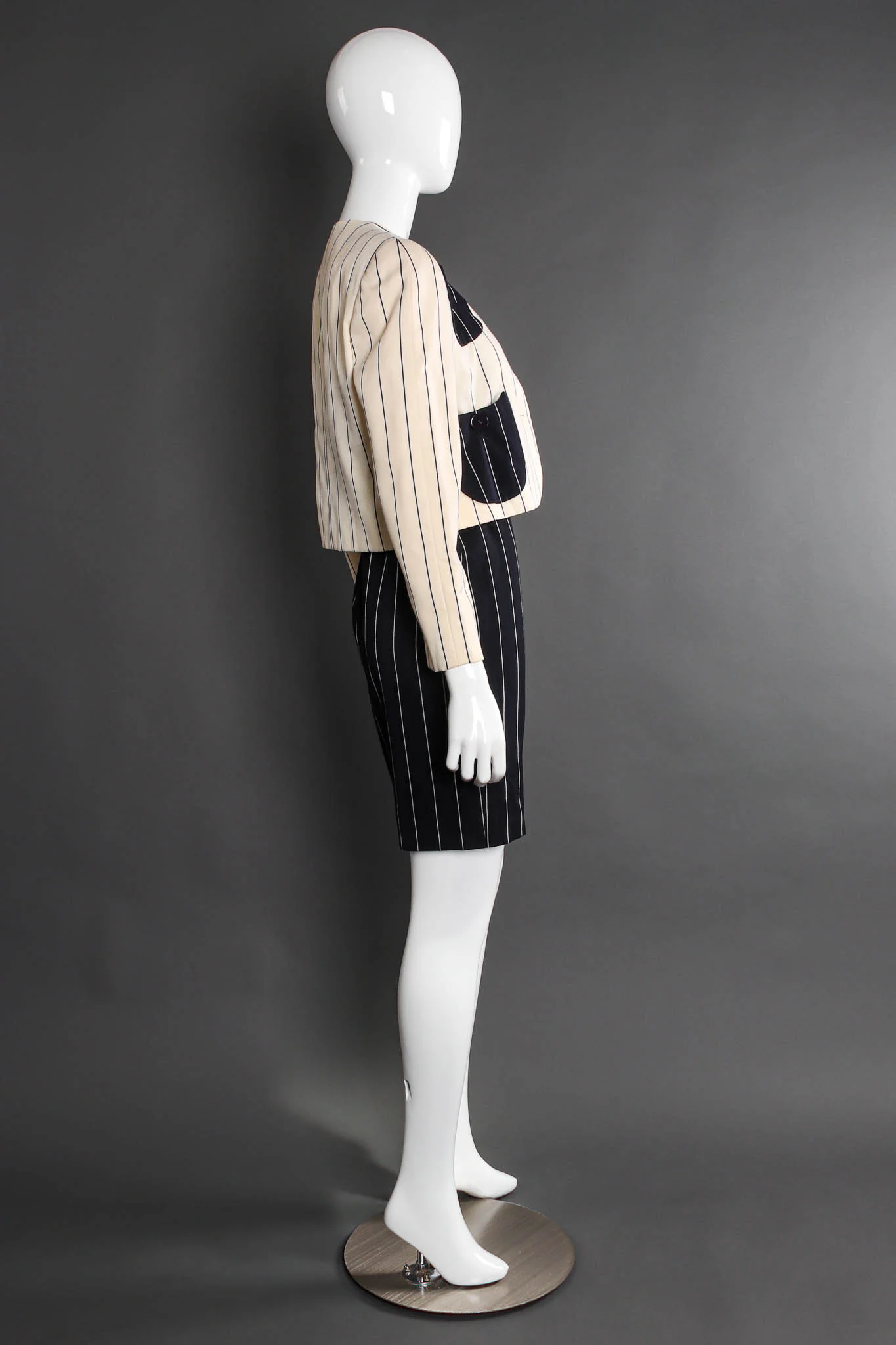Contrast Stripe Jacket & Dress Set - Image 3