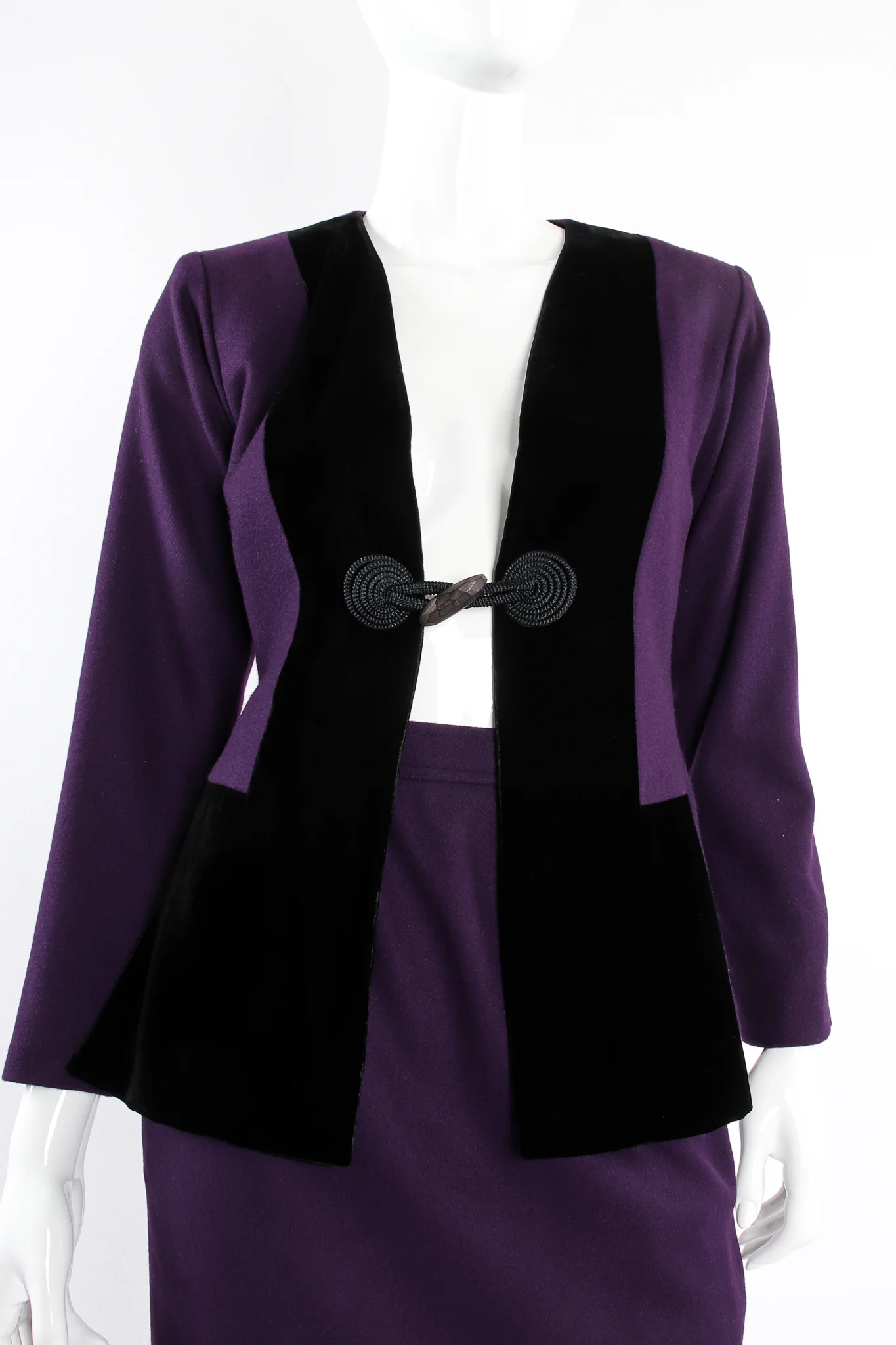 Contrast Toggle Jacket & Skirt Set - Image 2