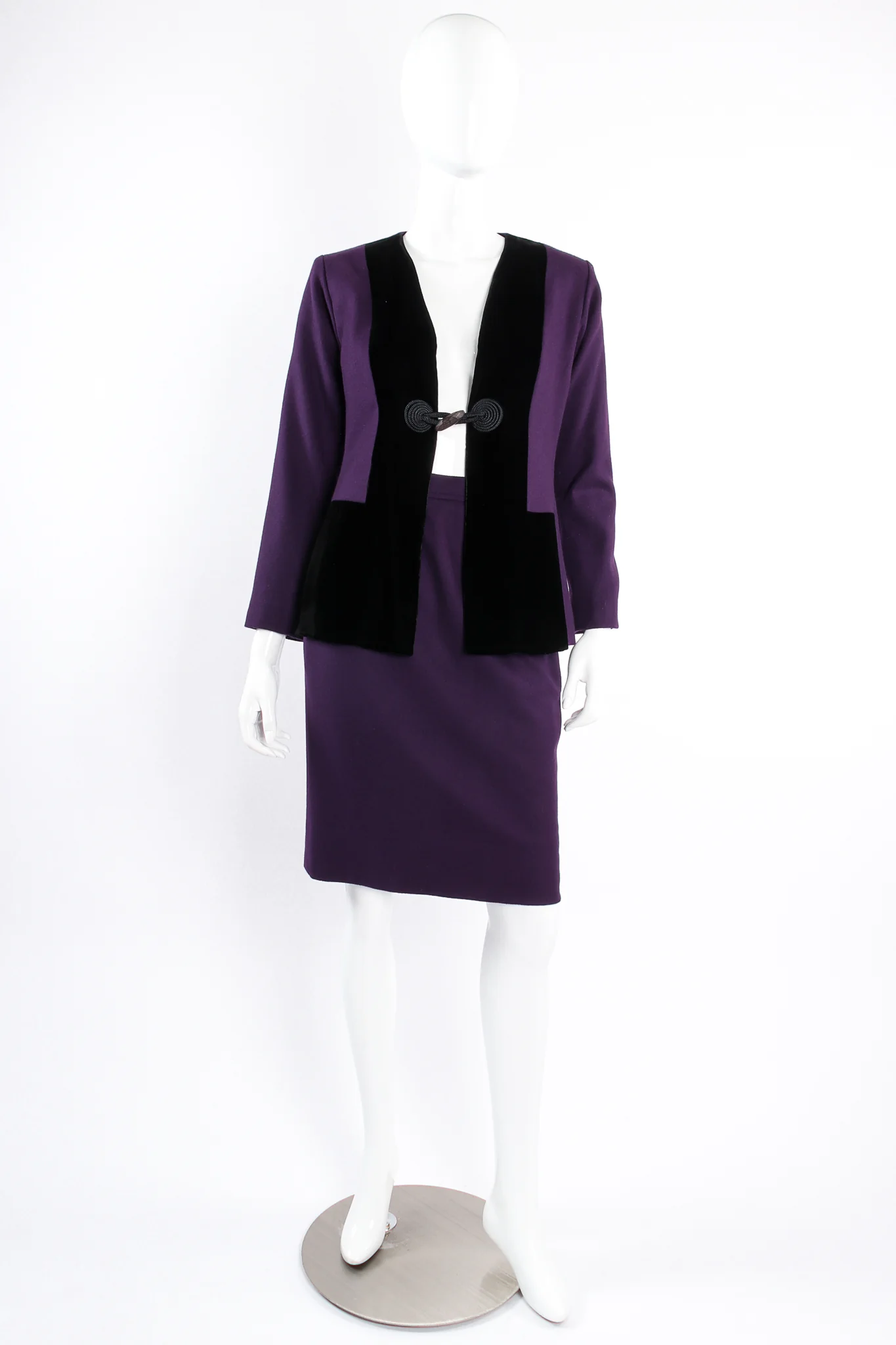 Contrast Toggle Jacket & Skirt Set - Image 4