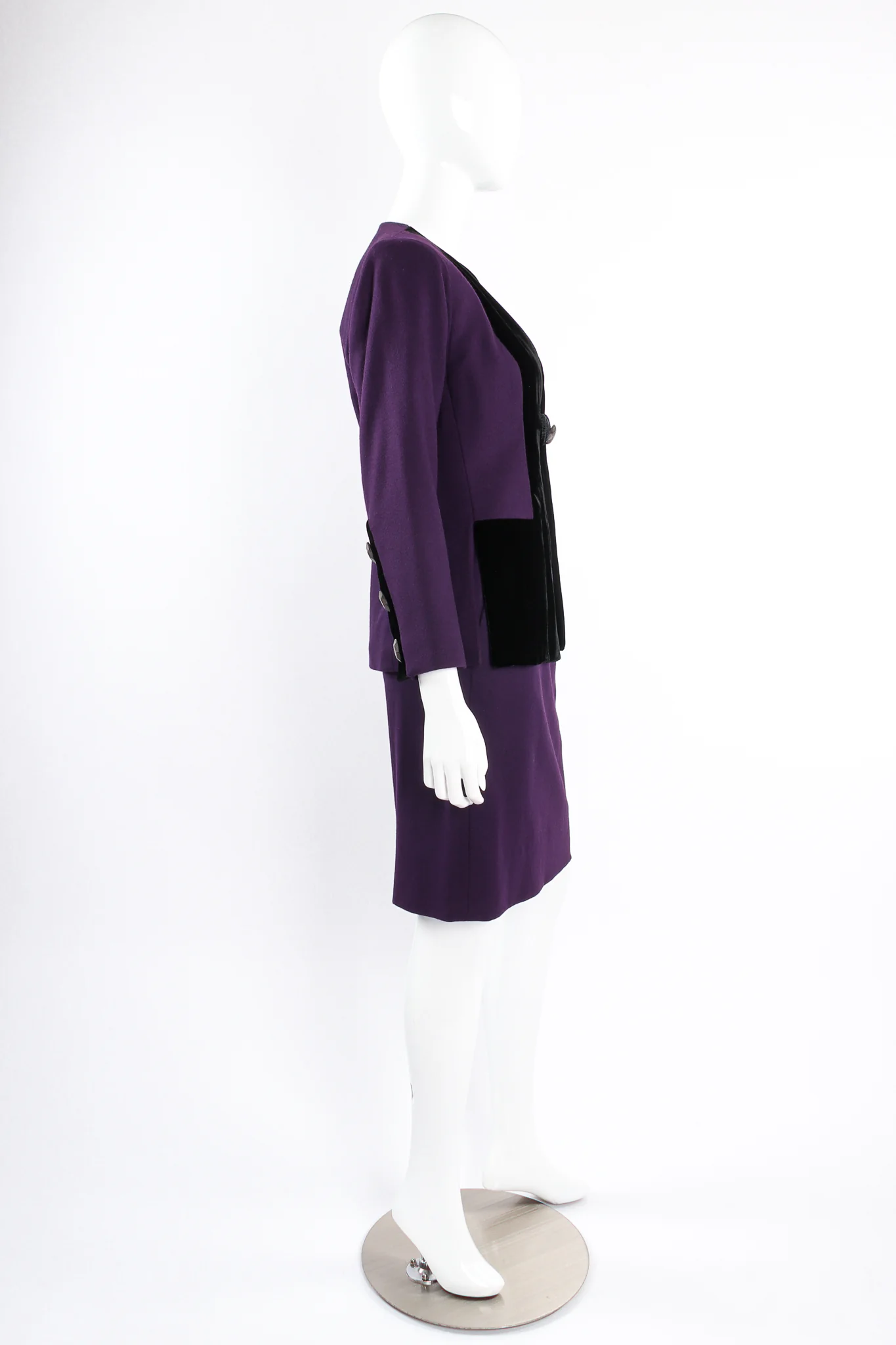 Contrast Toggle Jacket & Skirt Set - Image 5