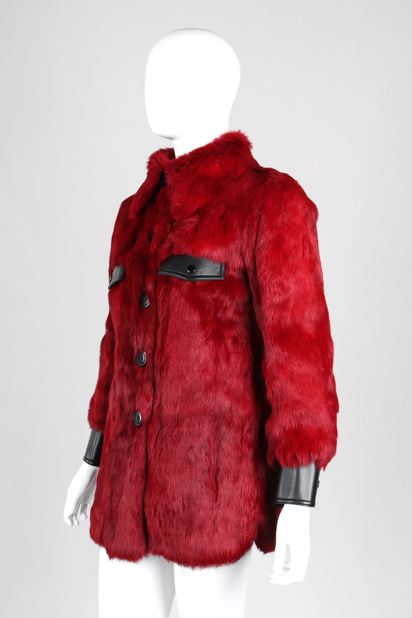 Contrast Trim Fur Coat - Image 2