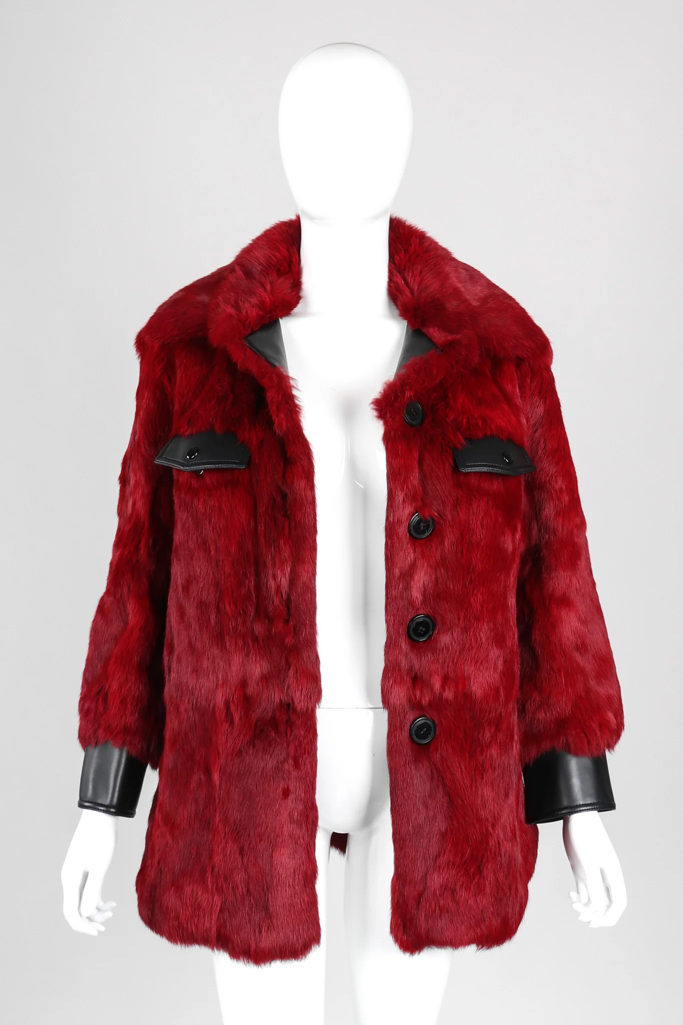 Contrast Trim Fur Coat - Image 6