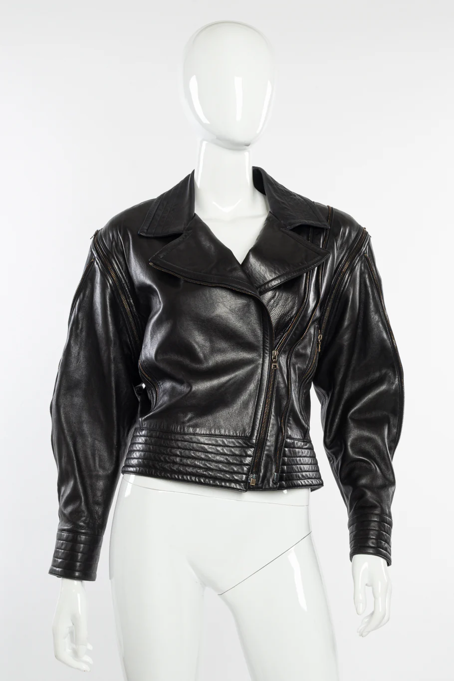 Convertible Leather Moto Jacket
