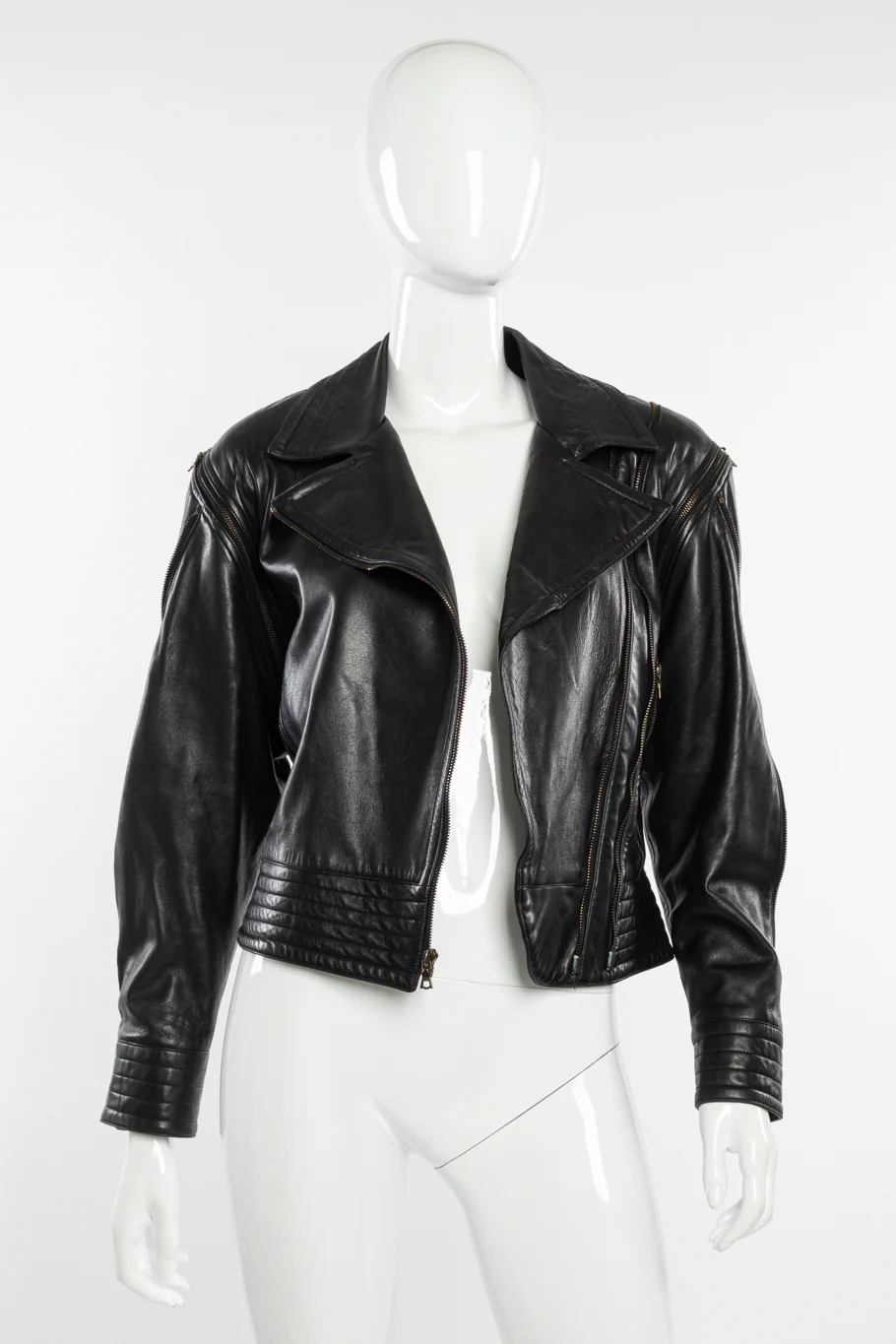 Convertible Leather Moto Jacket - Image 4
