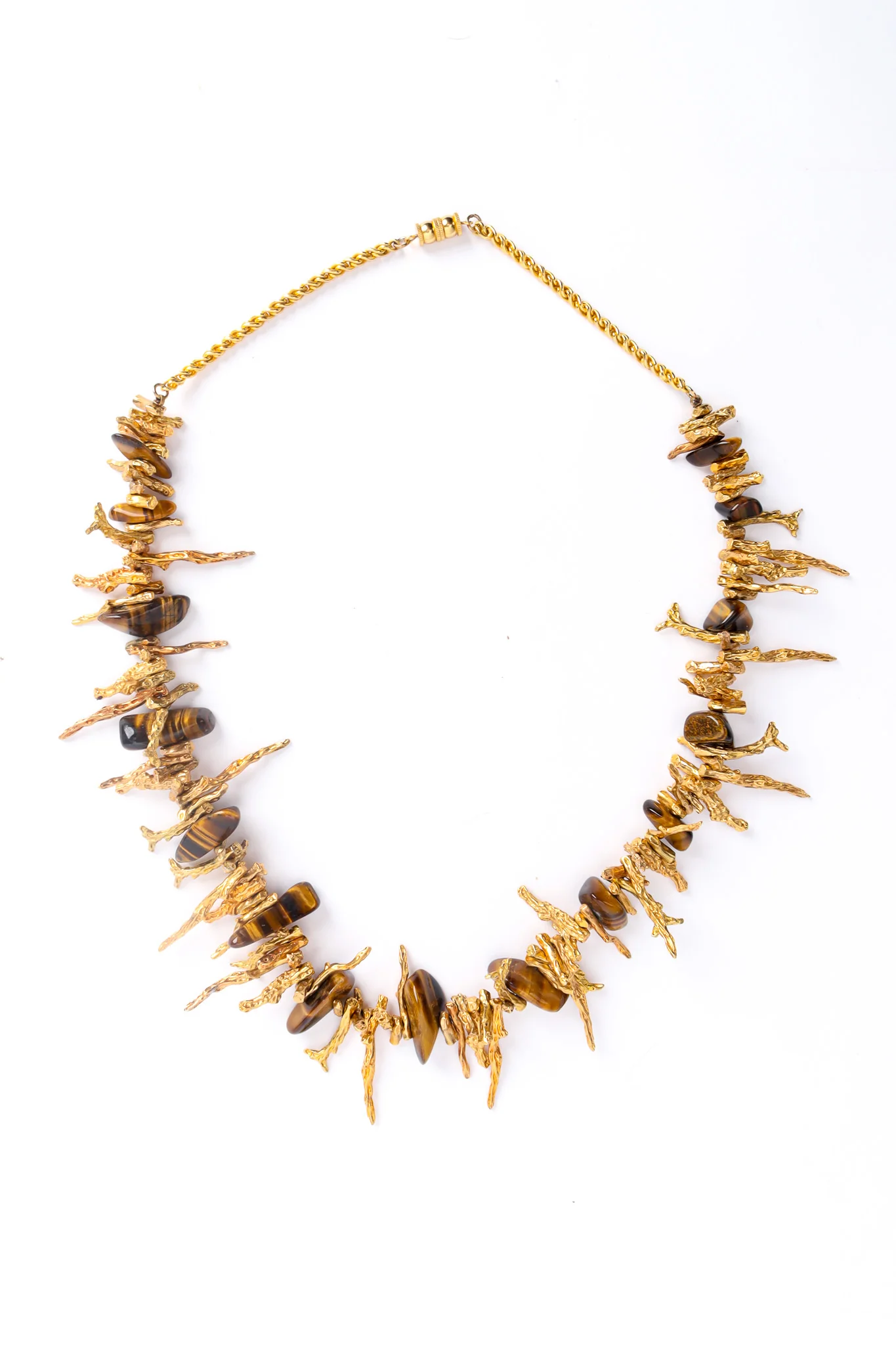 Coral Branch Tiger's Eye Bead Necklace - Image 3
