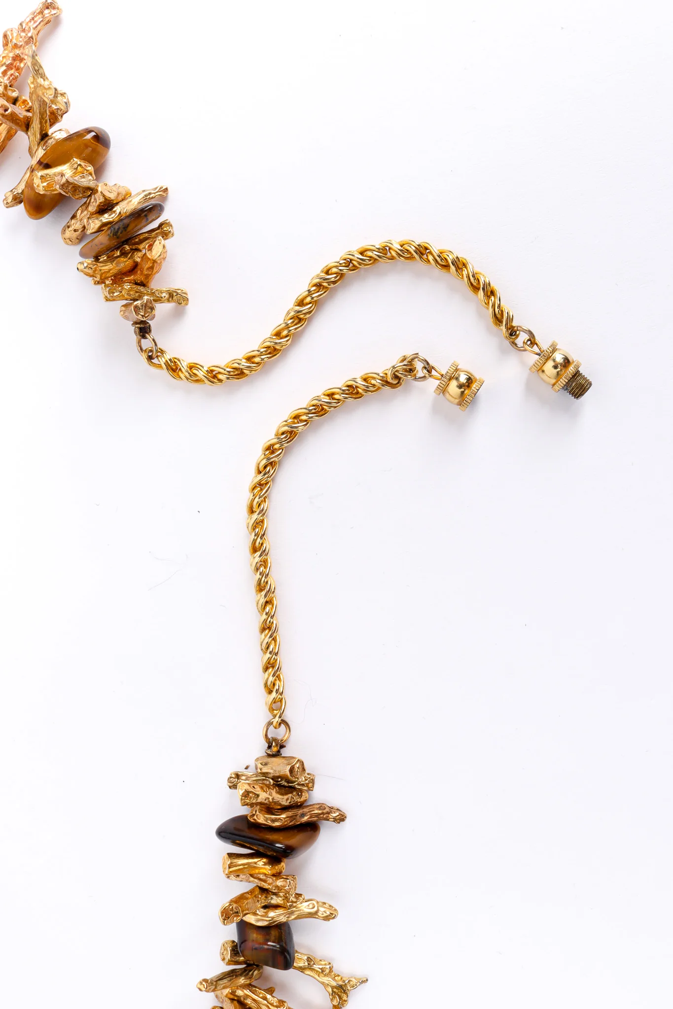 Coral Branch Tiger's Eye Bead Necklace - Image 7