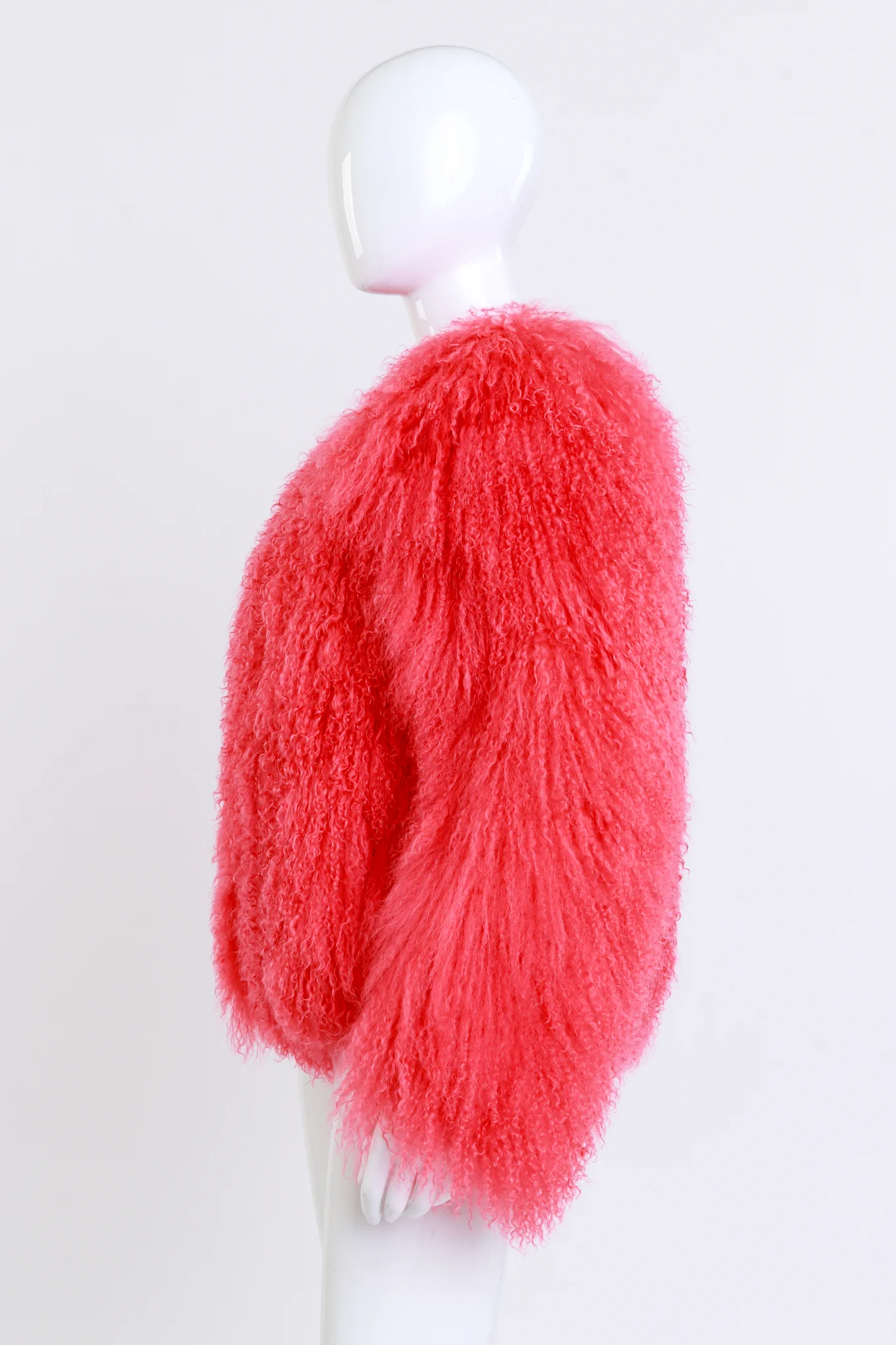 Coral Mongolian Fur Jacket - Image 2