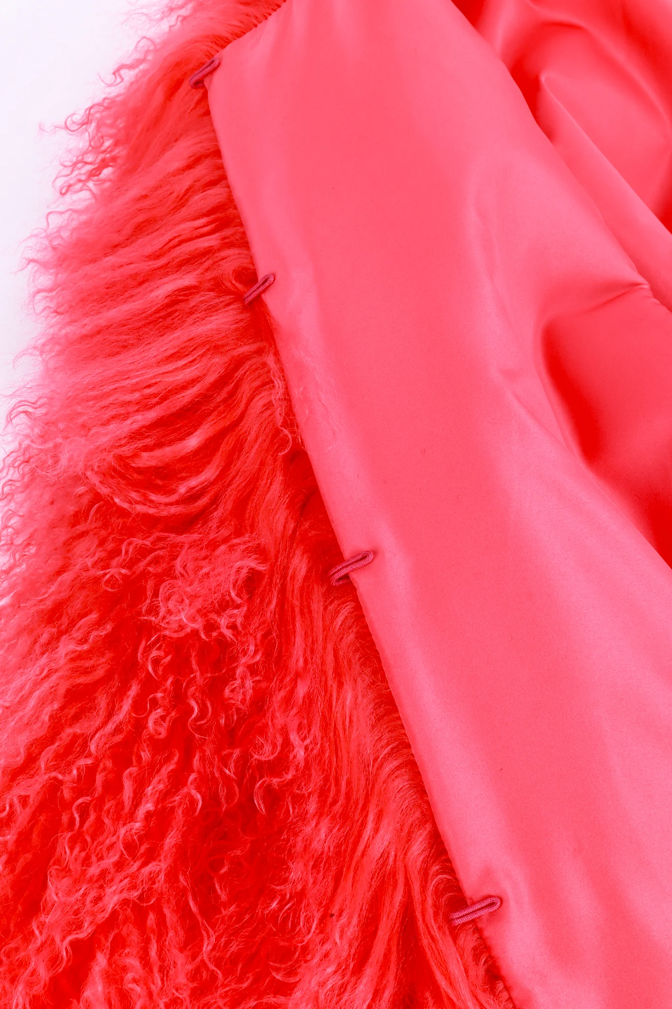 Coral Mongolian Fur Jacket - Image 5