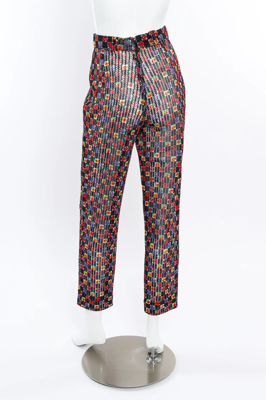 Cord Mesh Checkered Rose Pant - Image 3