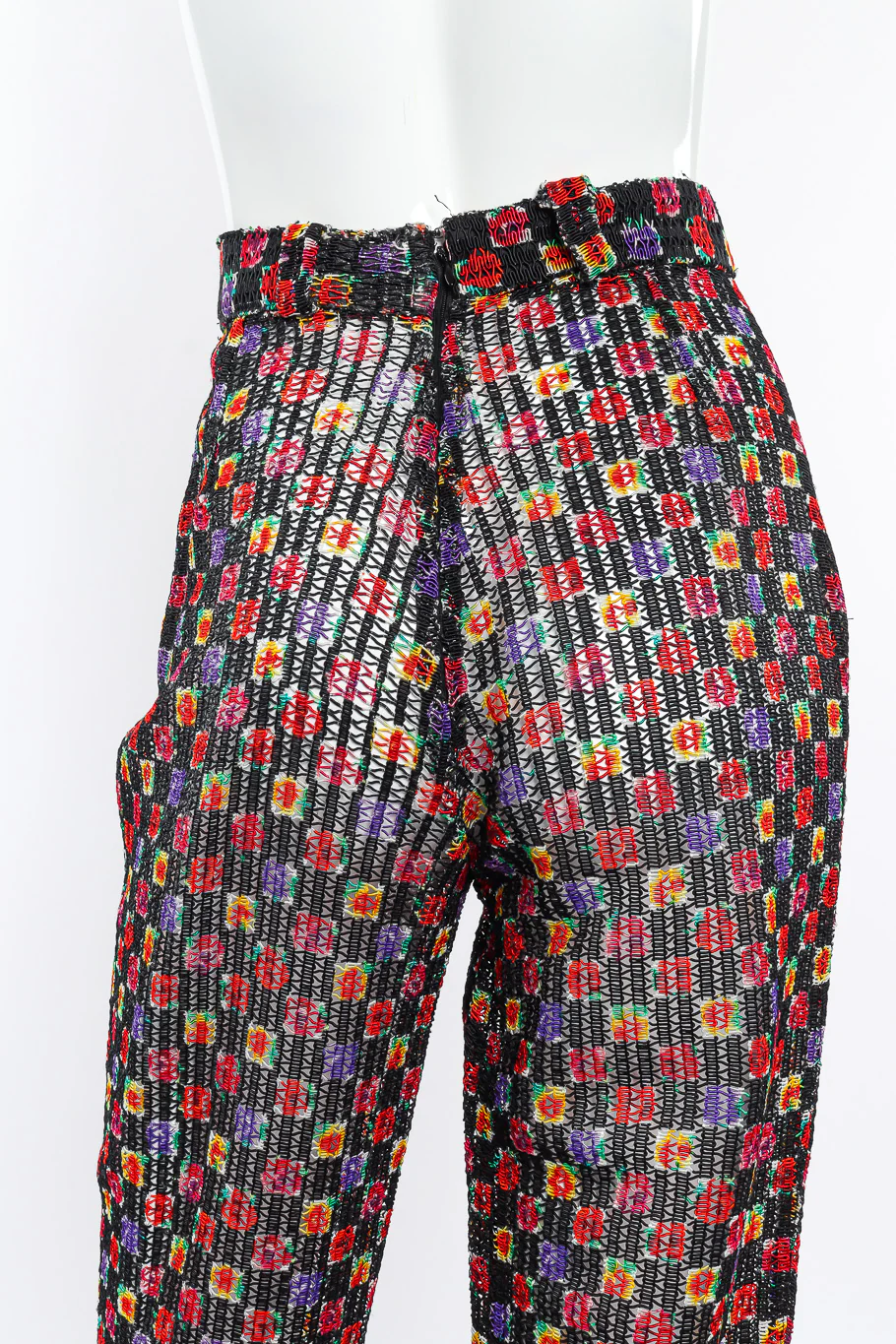 Cord Mesh Checkered Rose Pant - Image 4