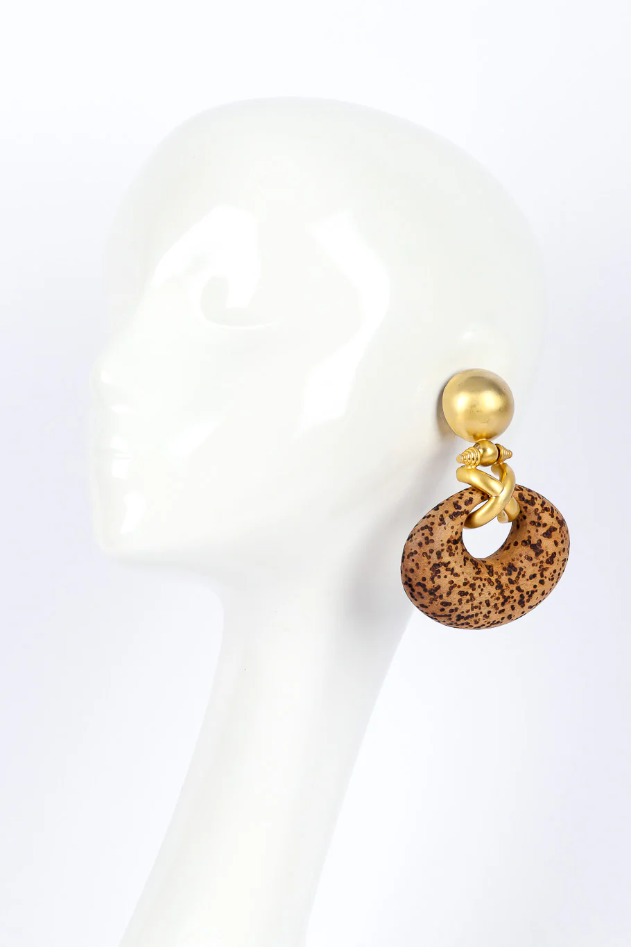 Cork Hoop Drop Earrings - Image 2