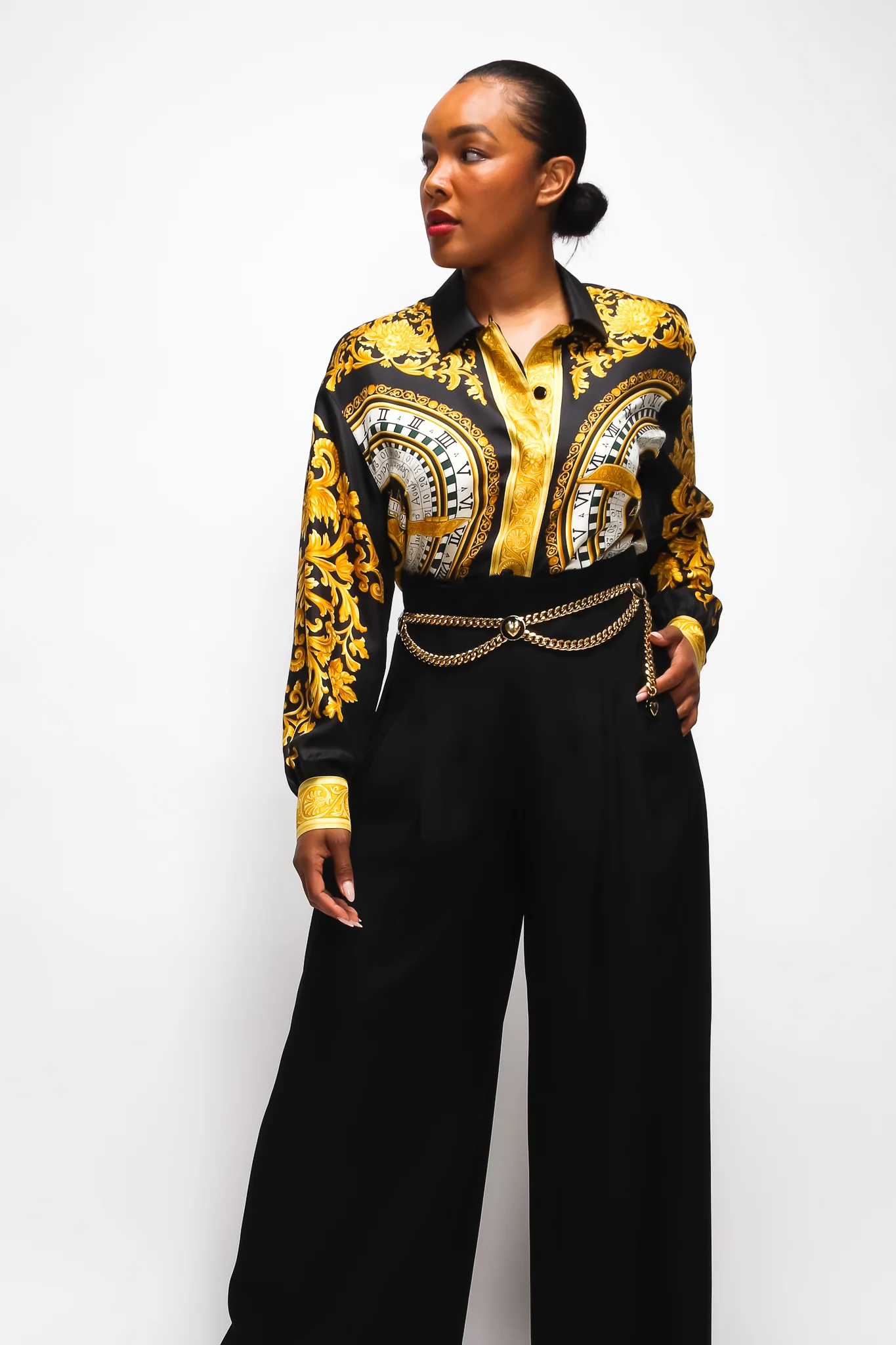 Corset Waist Wide Leg Pant - Image 3