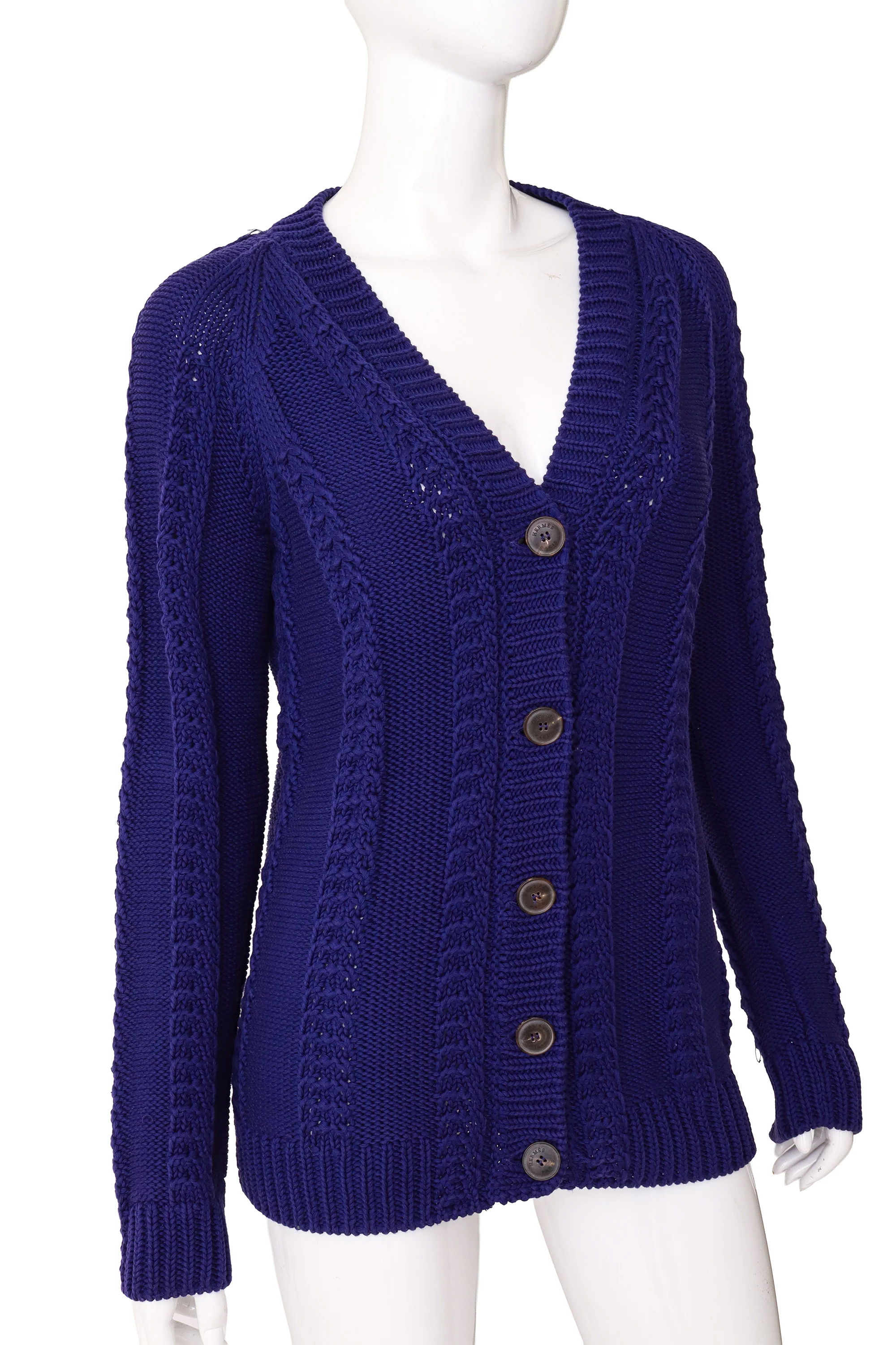 Cotton Cable Knit Cardigan - Image 3
