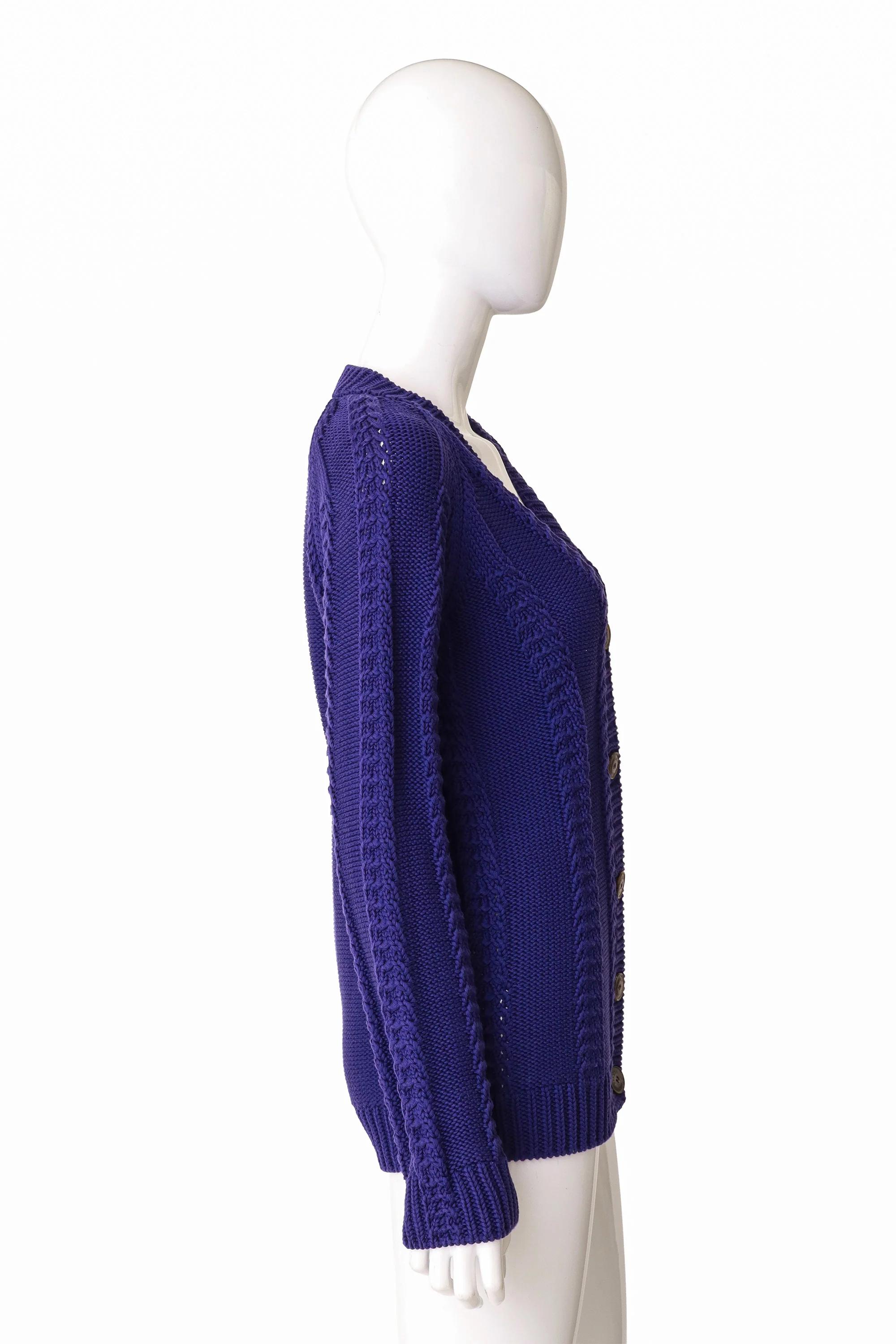 Cotton Cable Knit Cardigan - Image 4