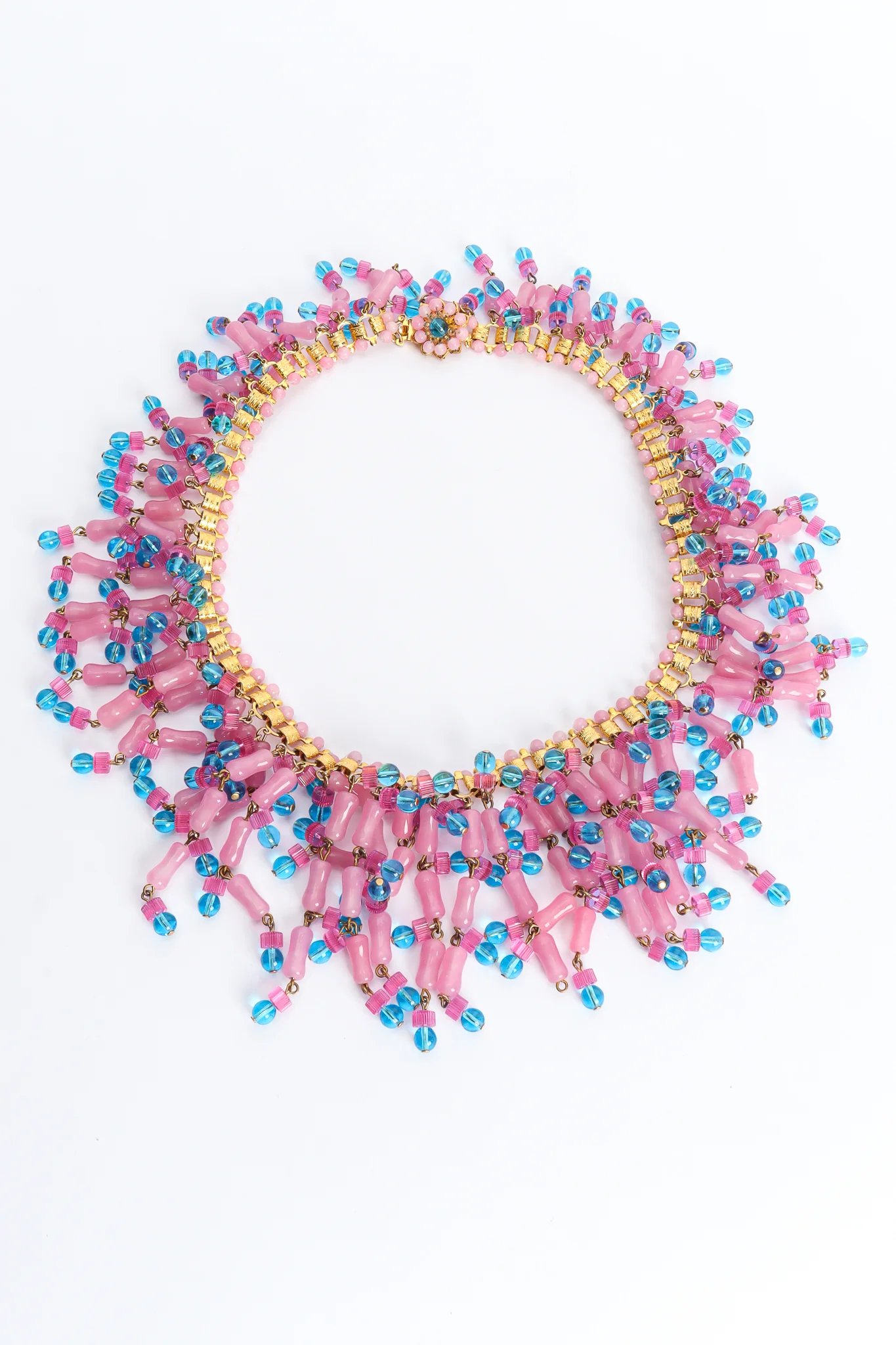 Cotton Candy Bead Bib Necklace