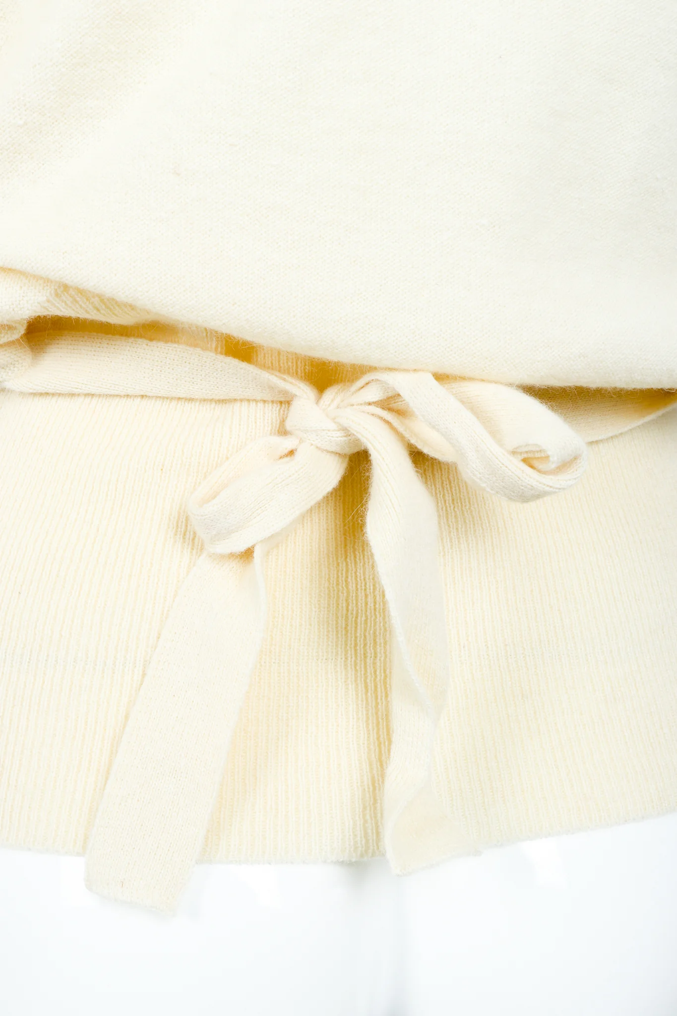 Cream Knit Bow Tie Sweater - Image 7