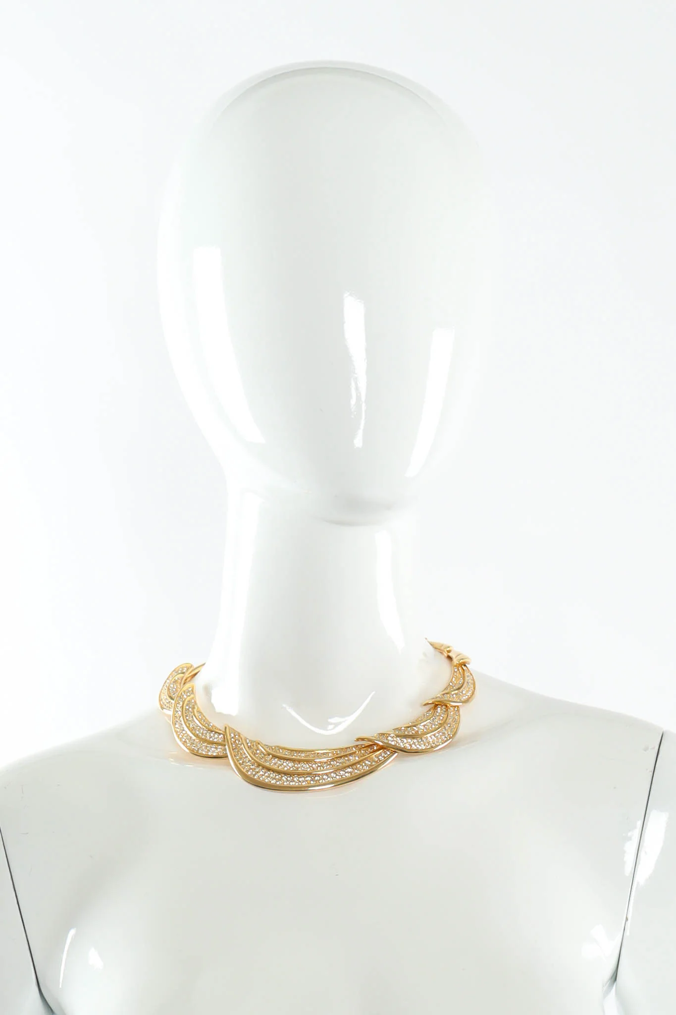 Crescent Arch Rhinestone Necklace - Image 2