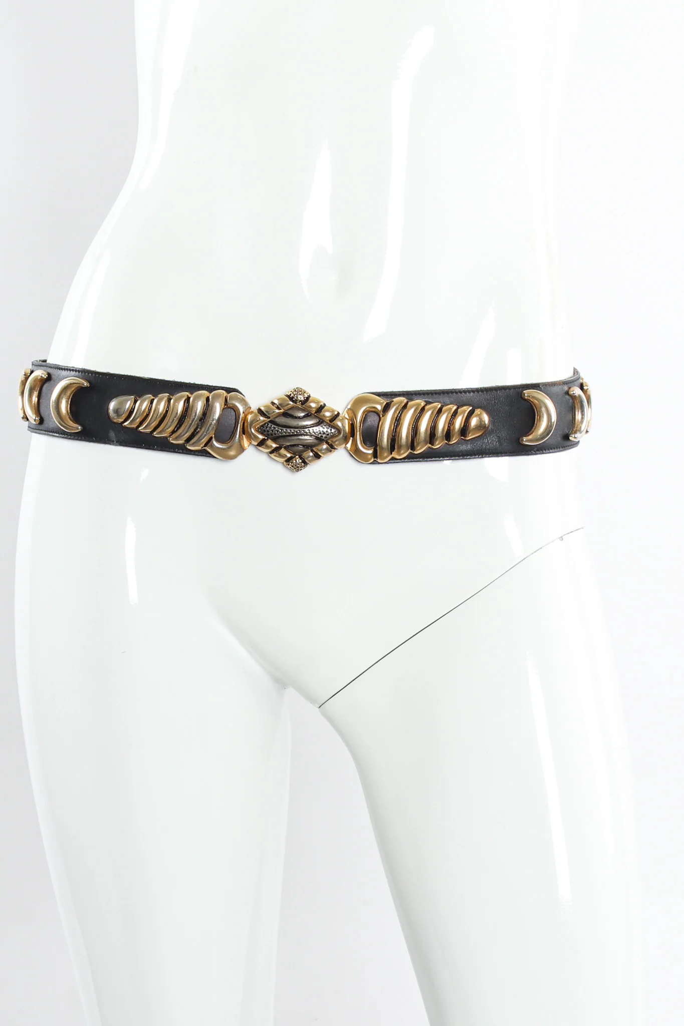 Crescent Stud Leather Belt - Image 2