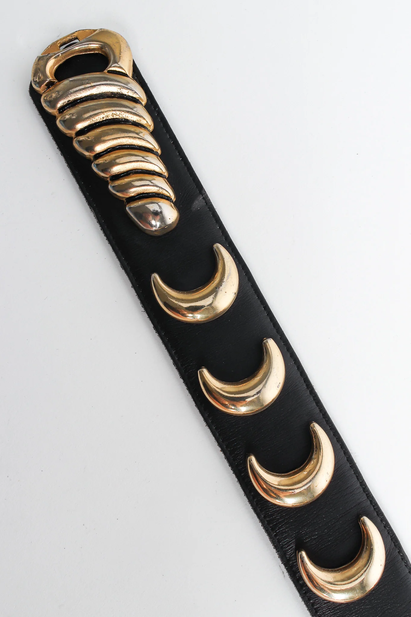 Crescent Stud Leather Belt - Image 4