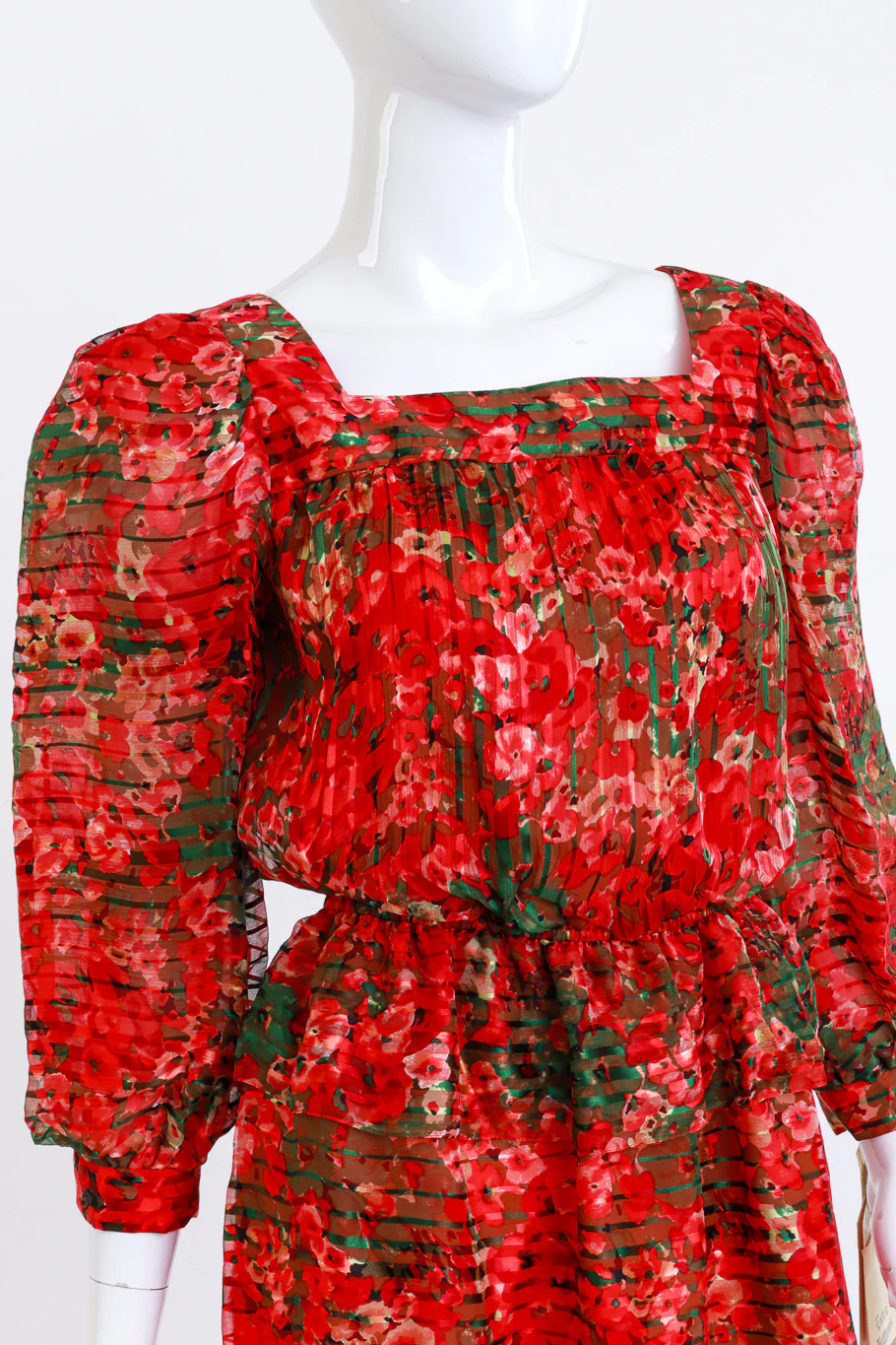 Crimson Garden Peasant Dress - Image 4