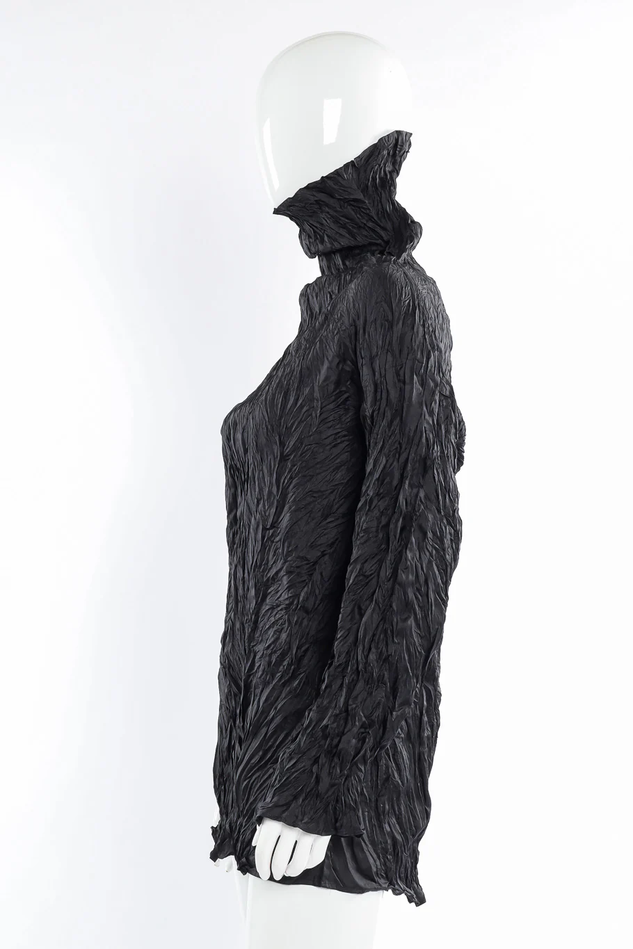 Crinkle Pleat Turtleneck Top - Image 2