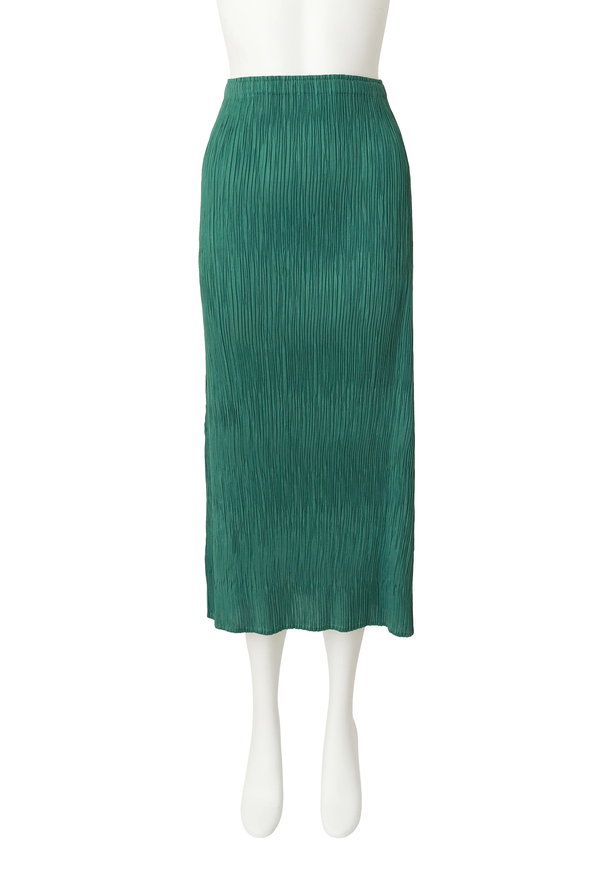 Crinkled Pleat Midi Skirt