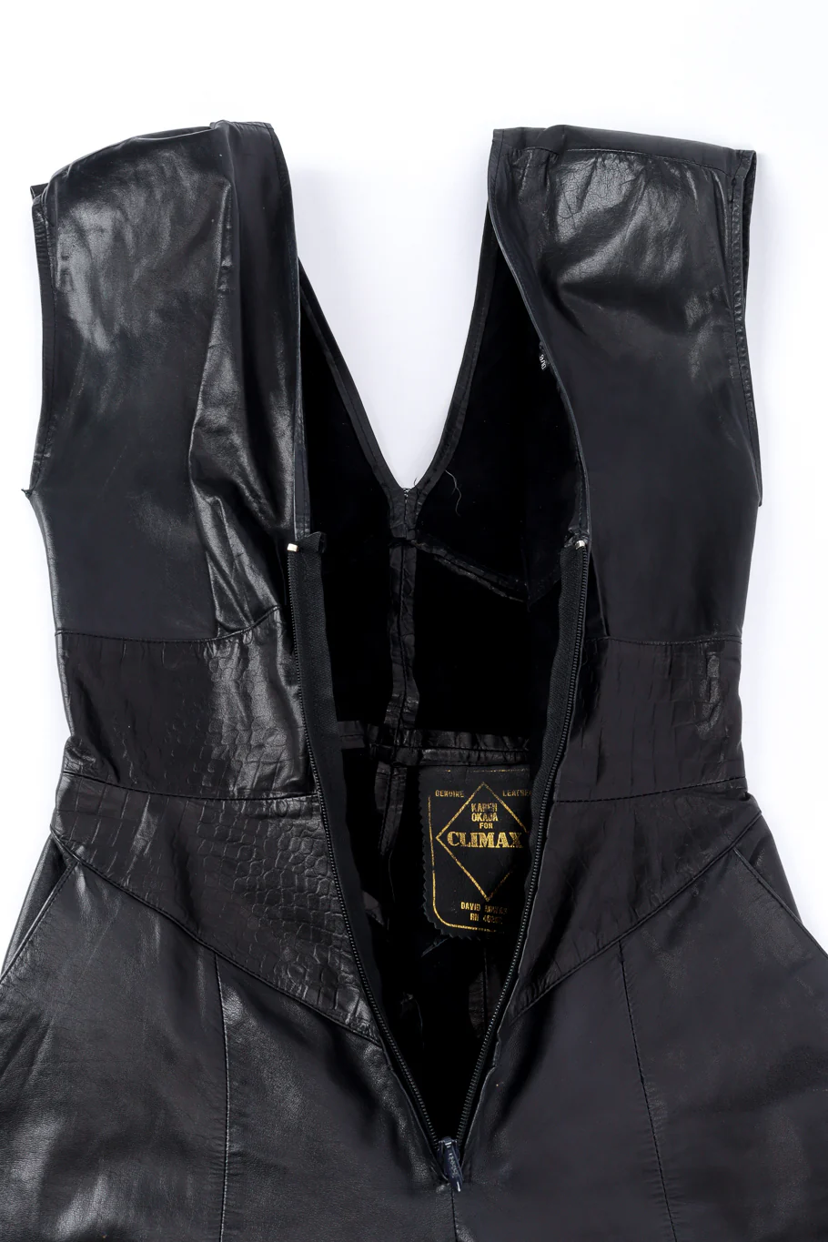 Croc Embossed Leather Jumpsuit - Image 5