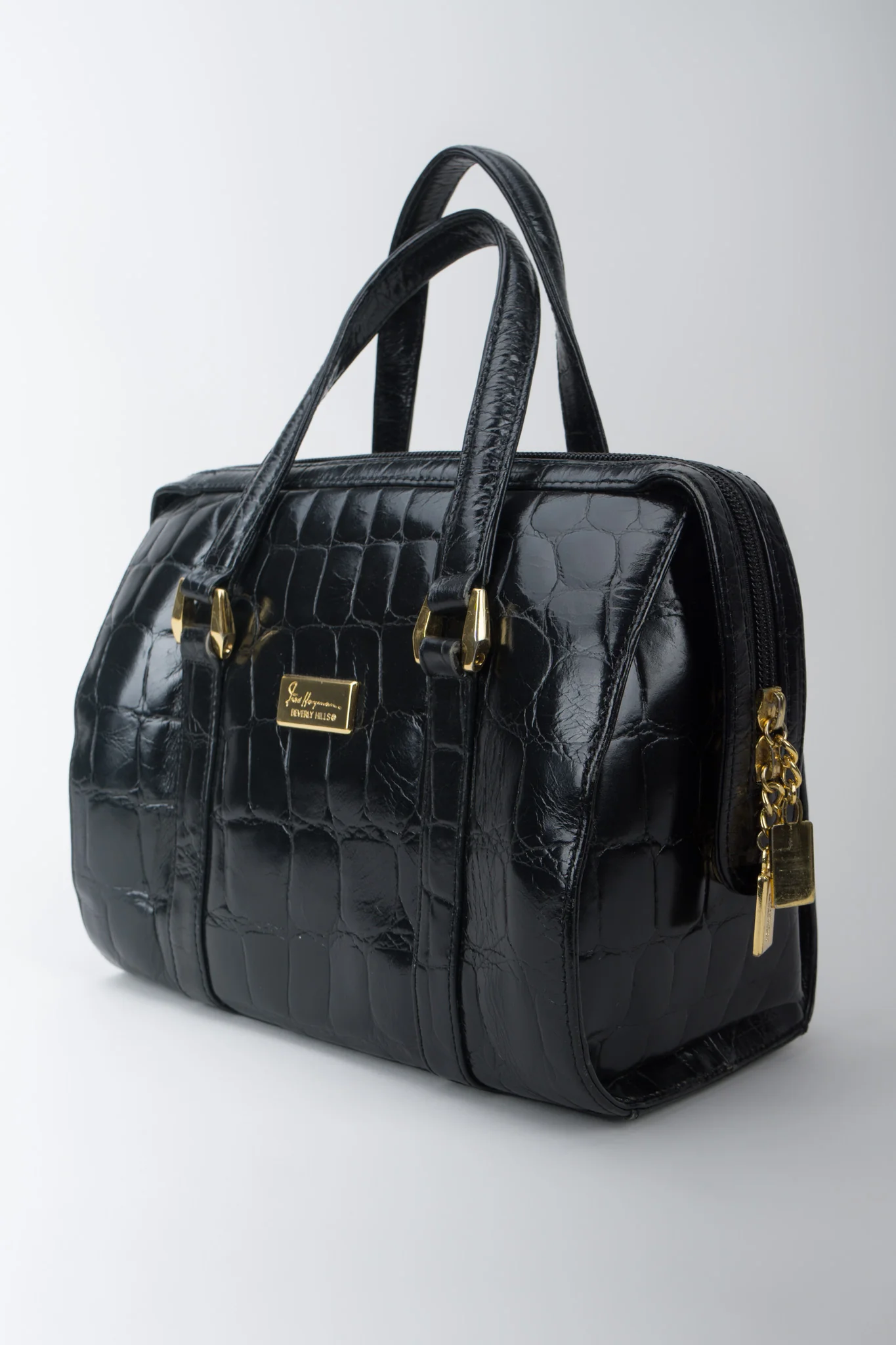 Croc Embossed Satchel - Image 3