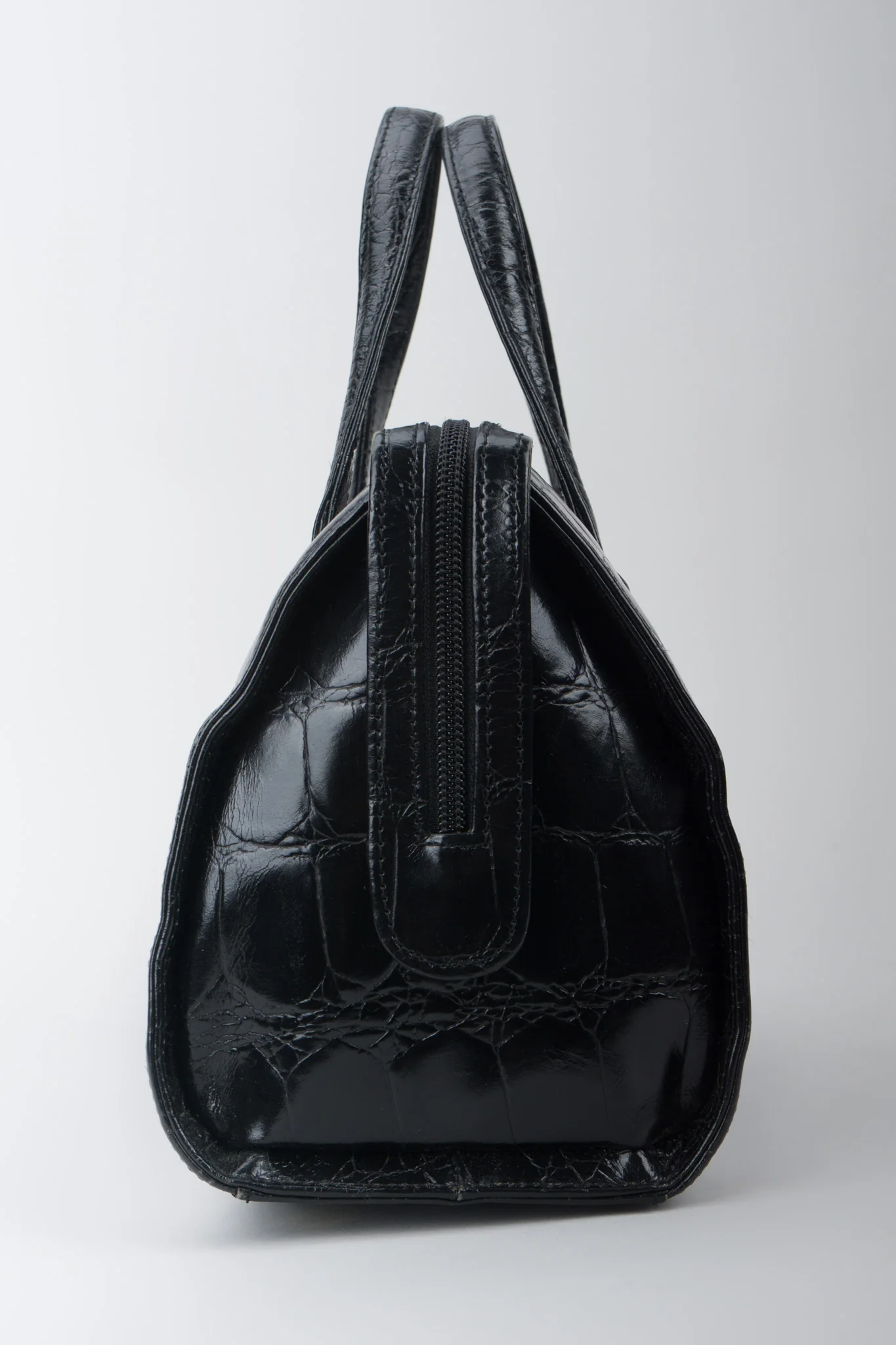 Croc Embossed Satchel - Image 6