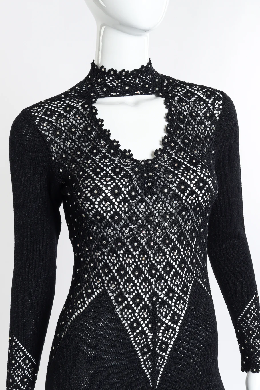 Crochet Crystal Knit Dress - Image 4