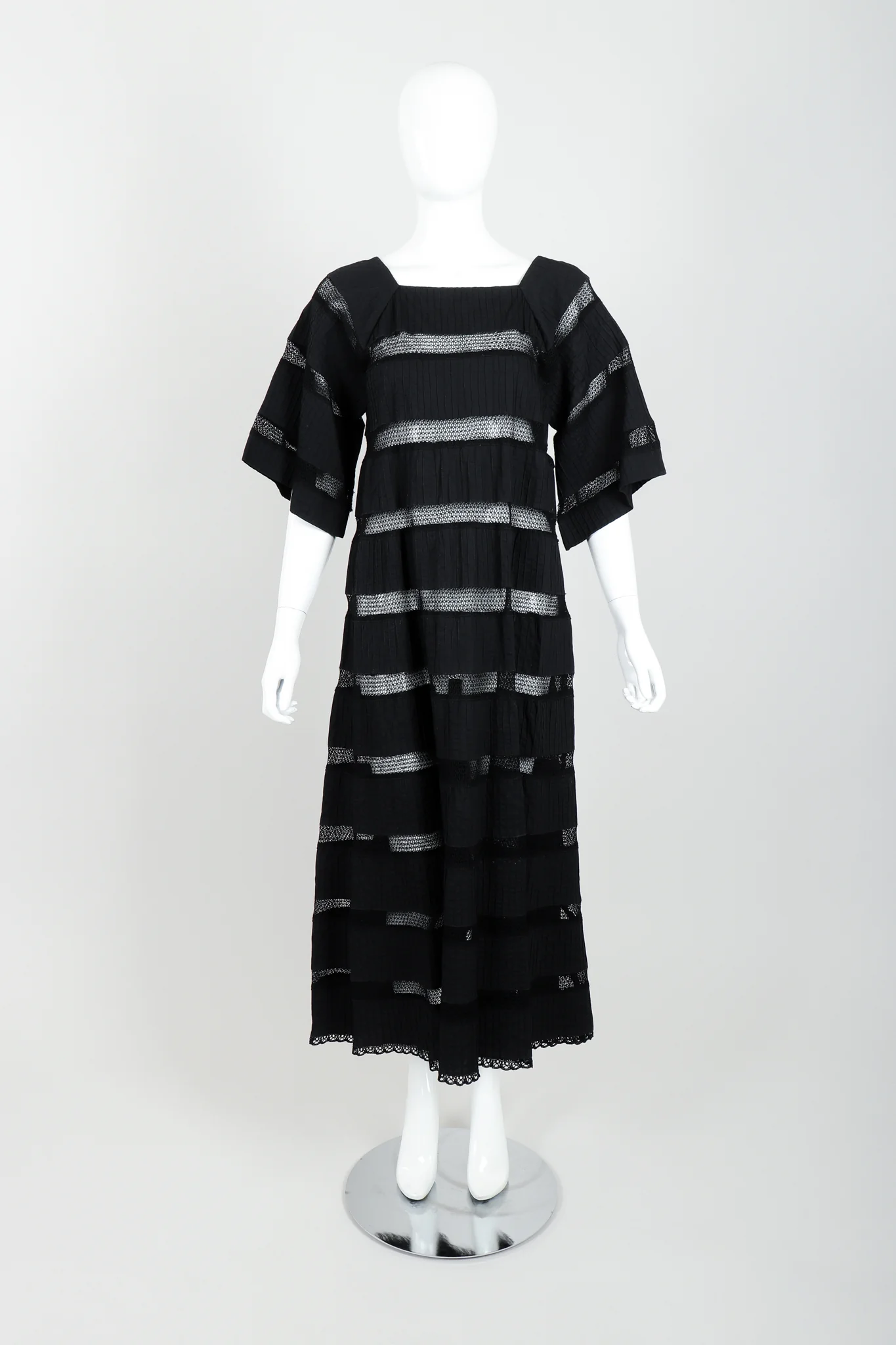 Crochet Stripe Peasant Dress - Image 3