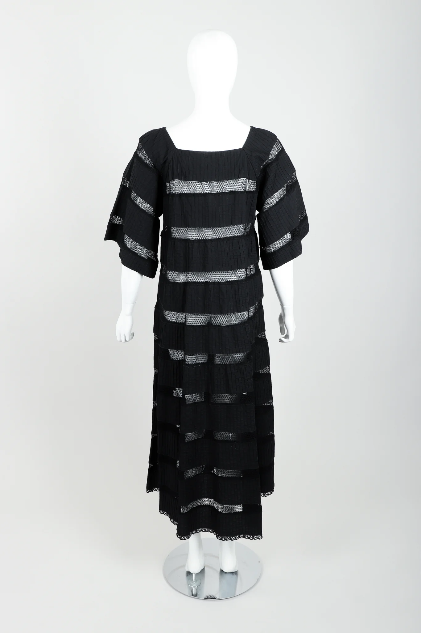 Crochet Stripe Peasant Dress - Image 4
