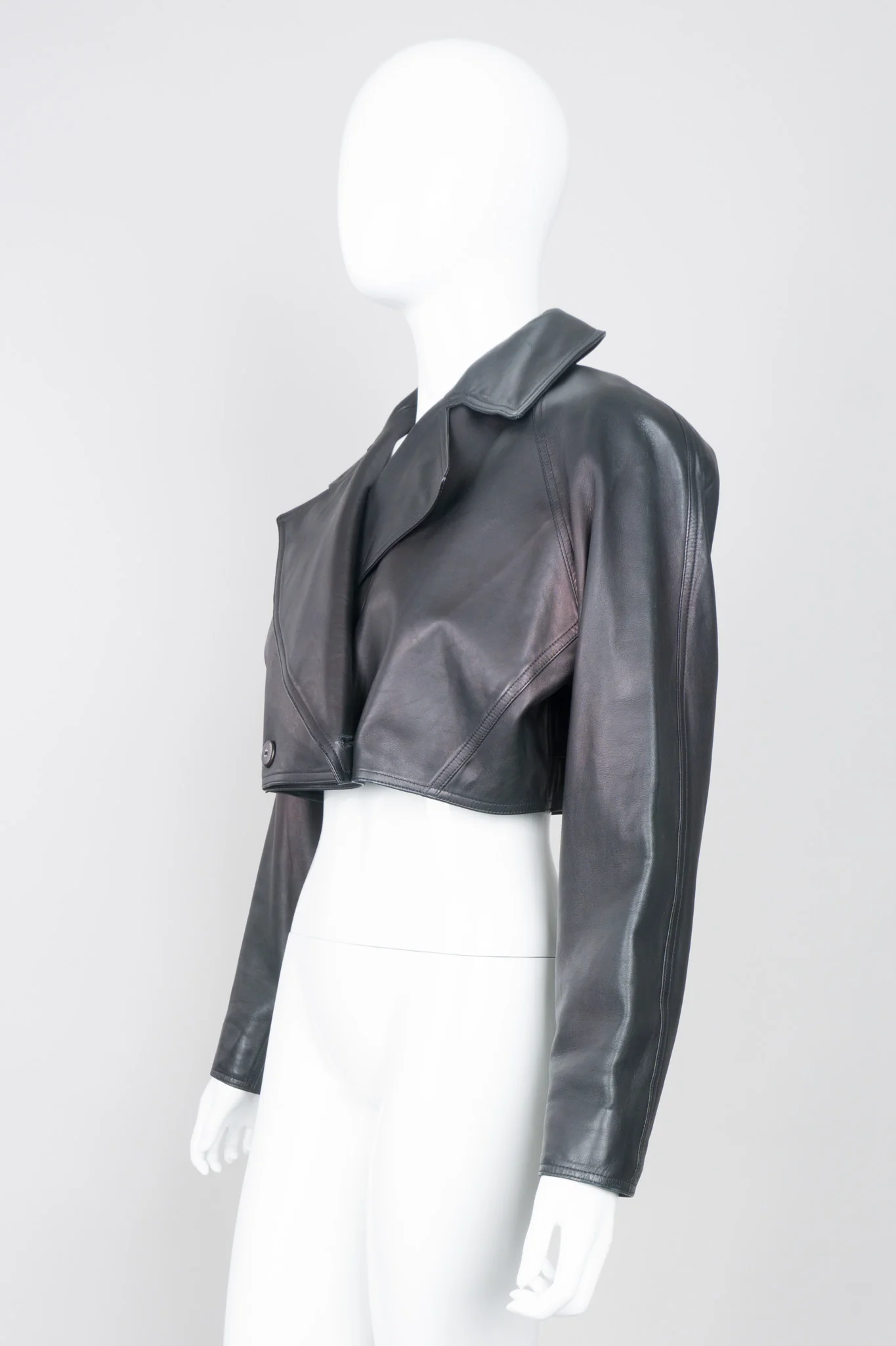 Cropped Biker Jacket - Image 2
