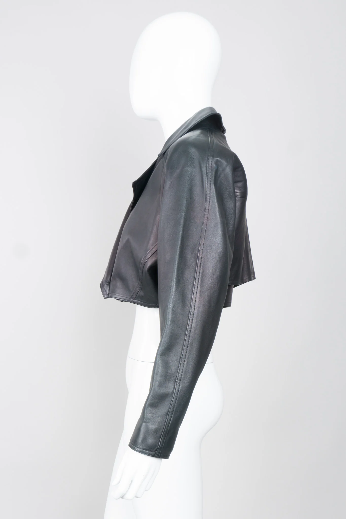 Cropped Biker Jacket - Image 3