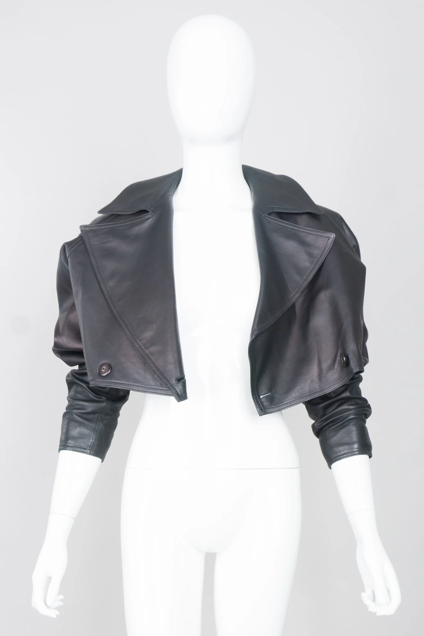 Cropped Biker Jacket - Image 7
