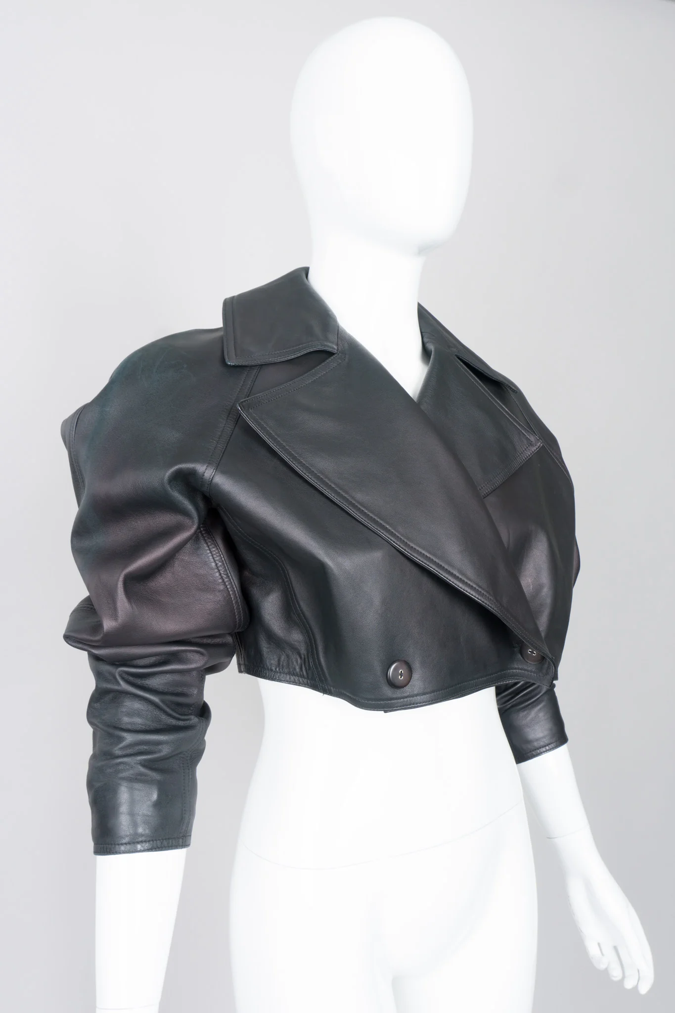 Cropped Biker Jacket - Image 8