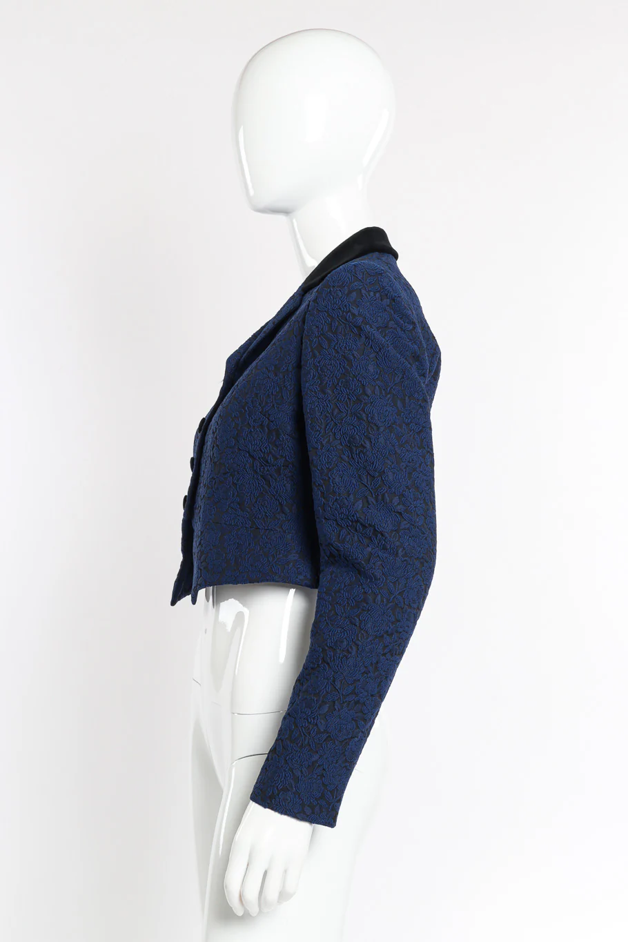Cropped Floral Brocade Jacket - Image 4