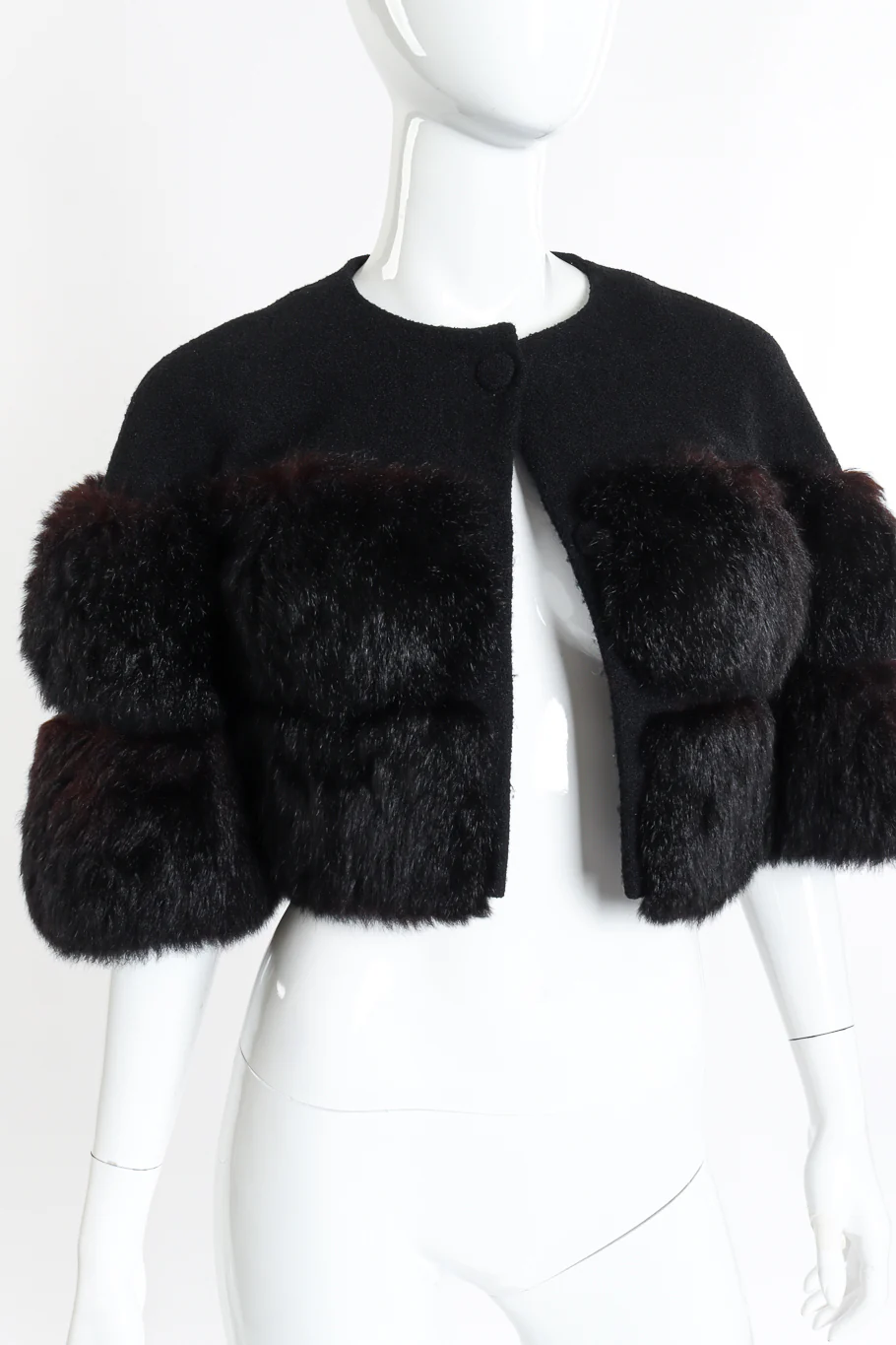 Cropped Fur Jacket - Image 4