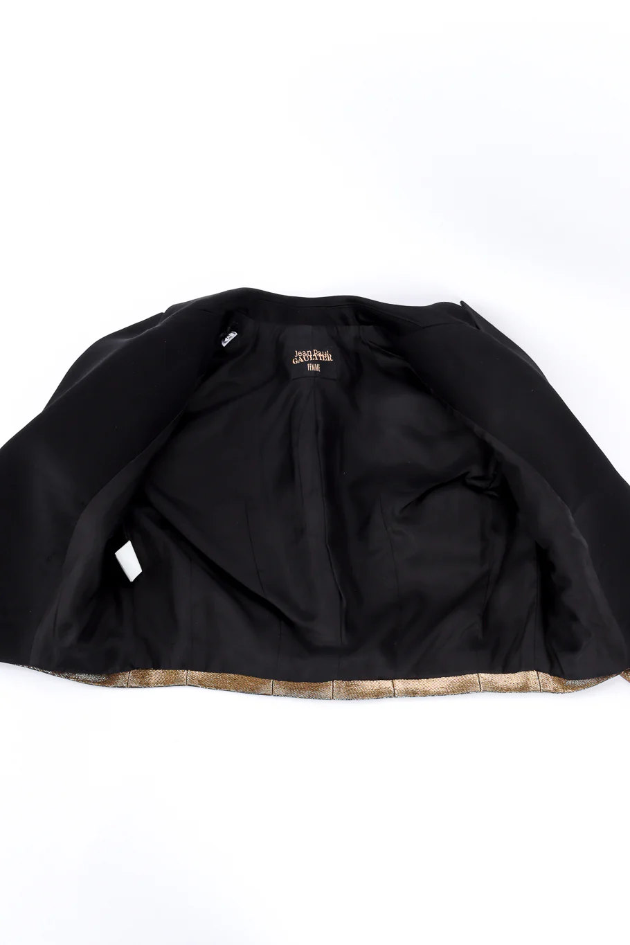 Cropped Lamé Tuxedo Jacket - Image 8